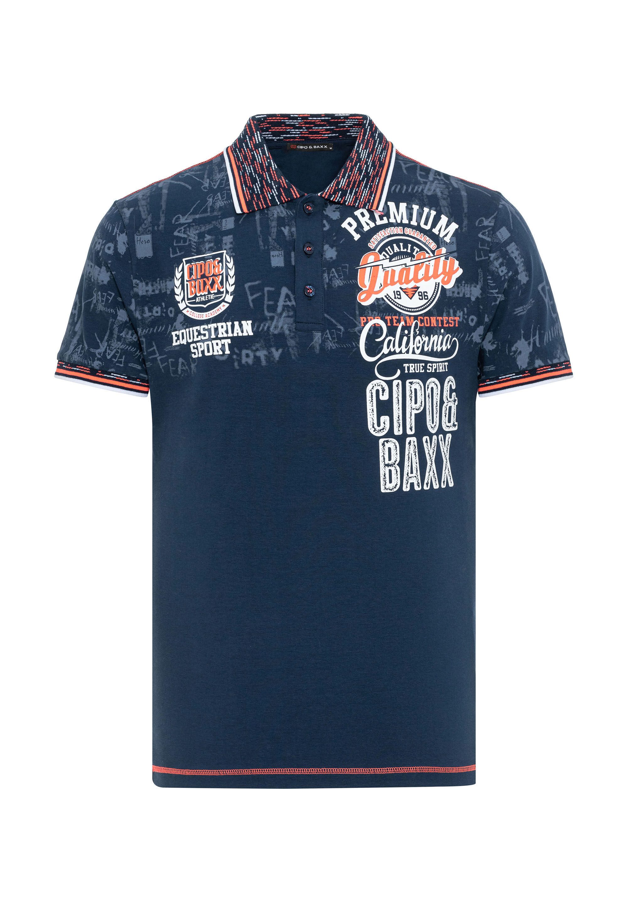 Cipo & Baxx T-Shirt Poloshirt mit stylischem Print günstig online kaufen
