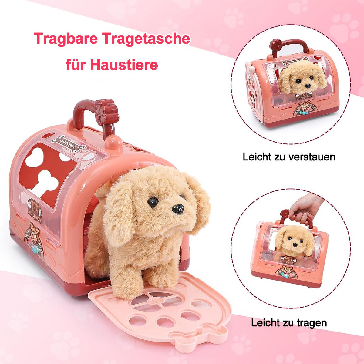 Novzep Kuscheltier Elektro Plüschhund mit Leine, läuft, bellt&wedelt Spielz günstig online kaufen