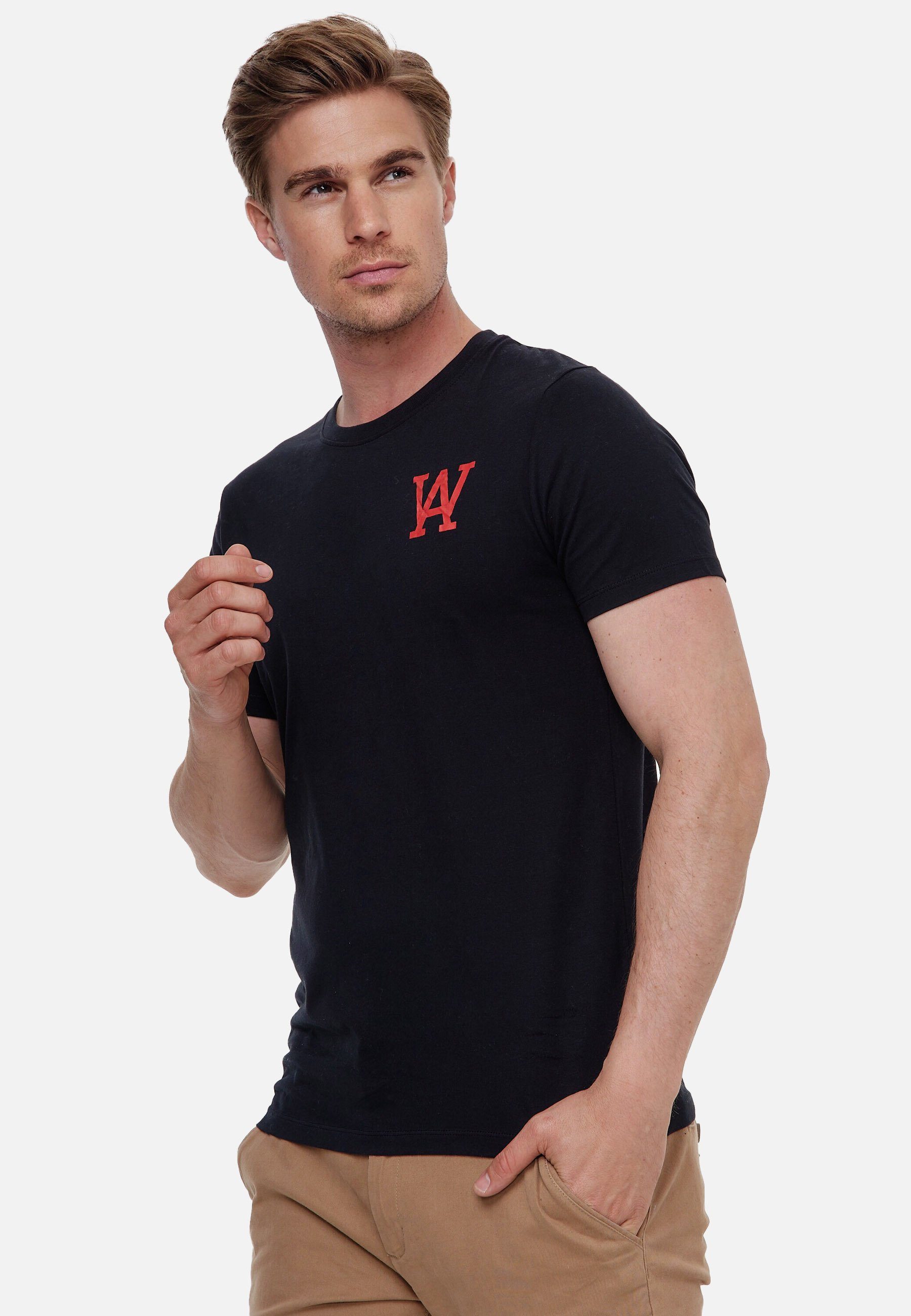 Athletic schwarz-rot T-Shirt Woldo W Logo T-Shirt