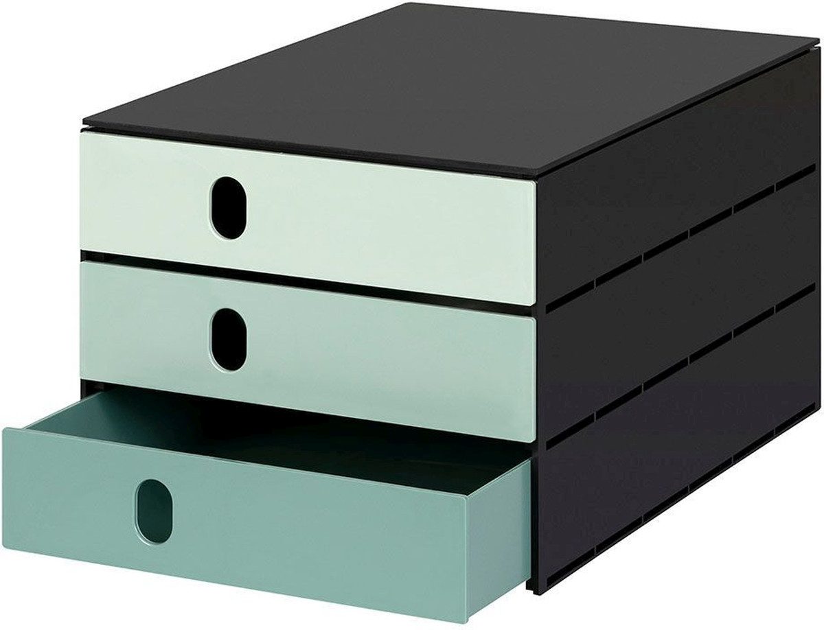 STYRO Organizer Schubladenbox styroval pro color flow 3 Schubladen geschlossen grün/sc