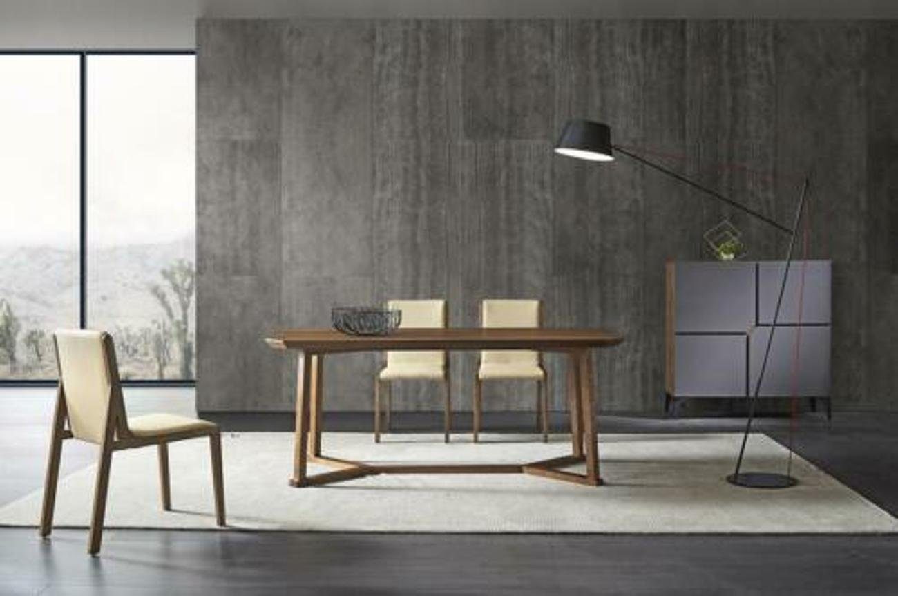 JVmoebel Esszimmer-Set, Ess Tisch + 3 Stühle Konferenz Tische Büro Holz Stuhl Set 150x85cm