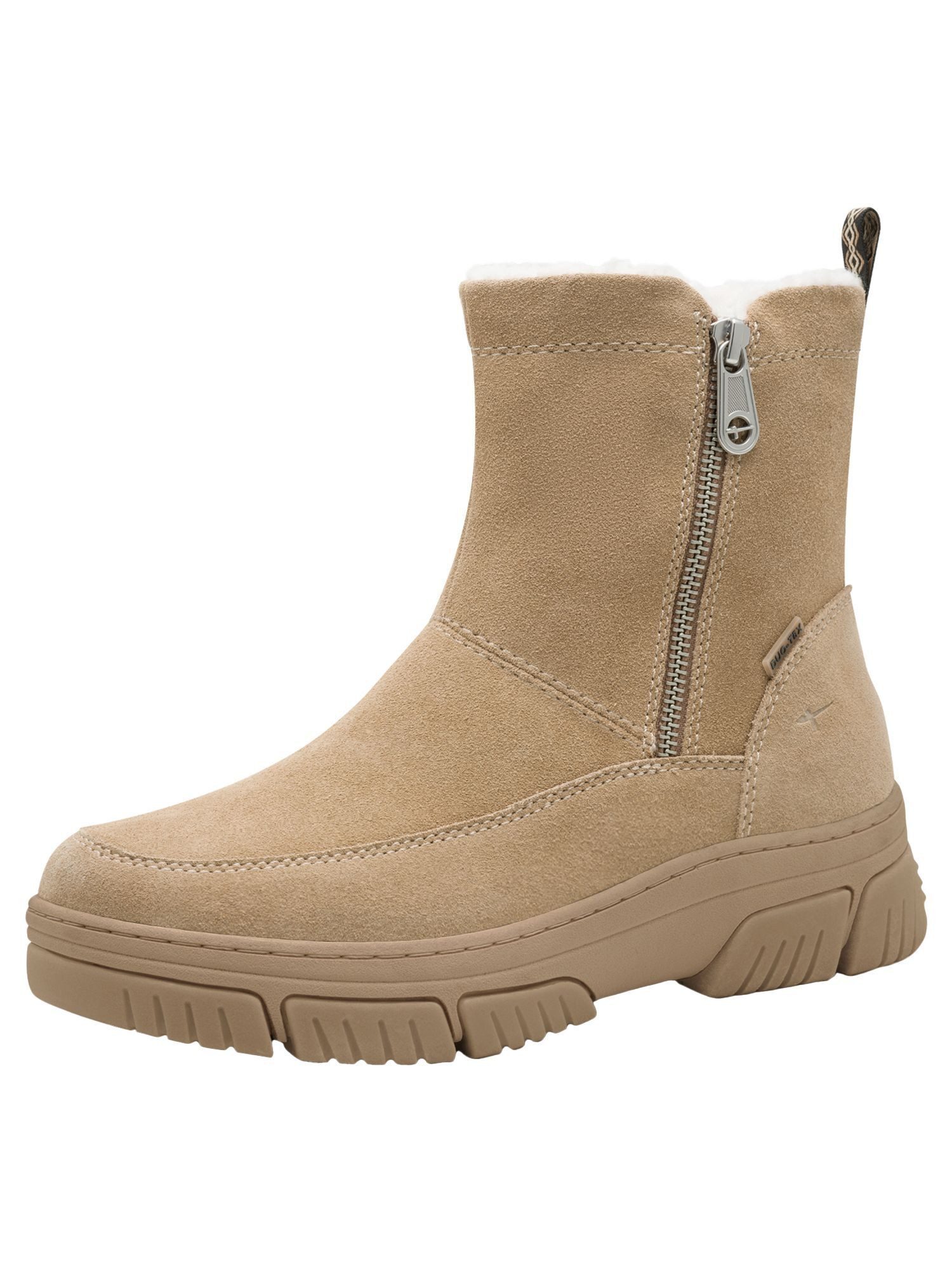 WIDE FIT comfortFit, Duo-Tex aus Leder Blockabsatz Winterstiefelette