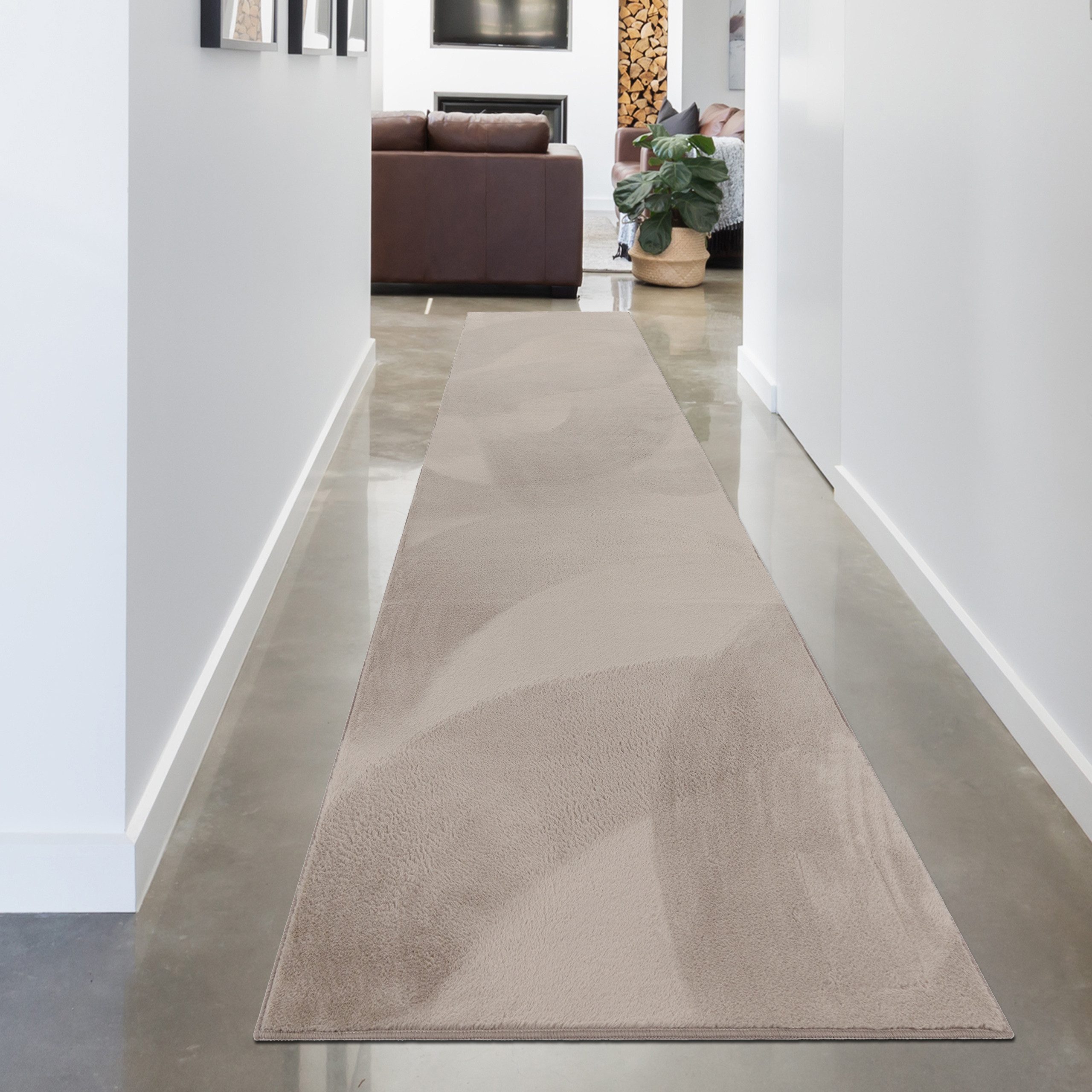 Carpetia Fellteppich Kunstfell Hasenfell-Optik, rechteckig, Höhe: 10 mm, seidig weich & flauschig mit dichter Kurzflorstruktur