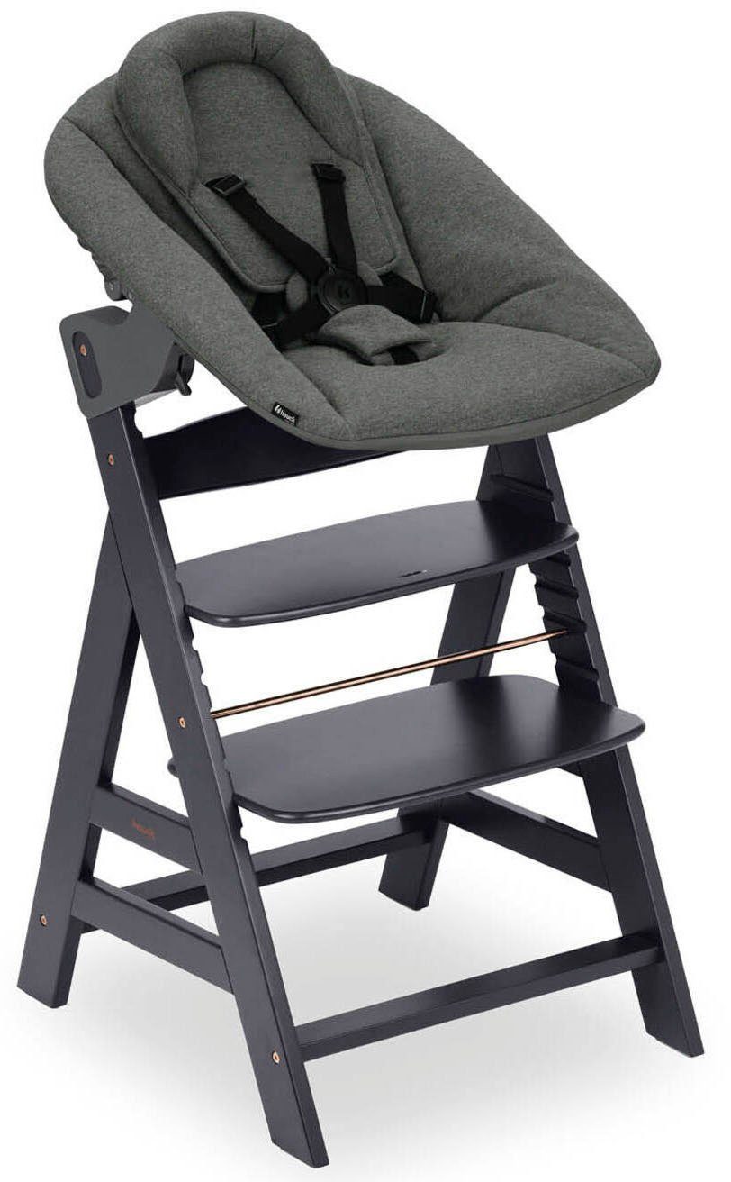 Wald mit Newborn weltweit Aufsatz; Set Hauck - Hochstuhl - Plus, Alpha Grey, Dark schützt Newborn FSC®