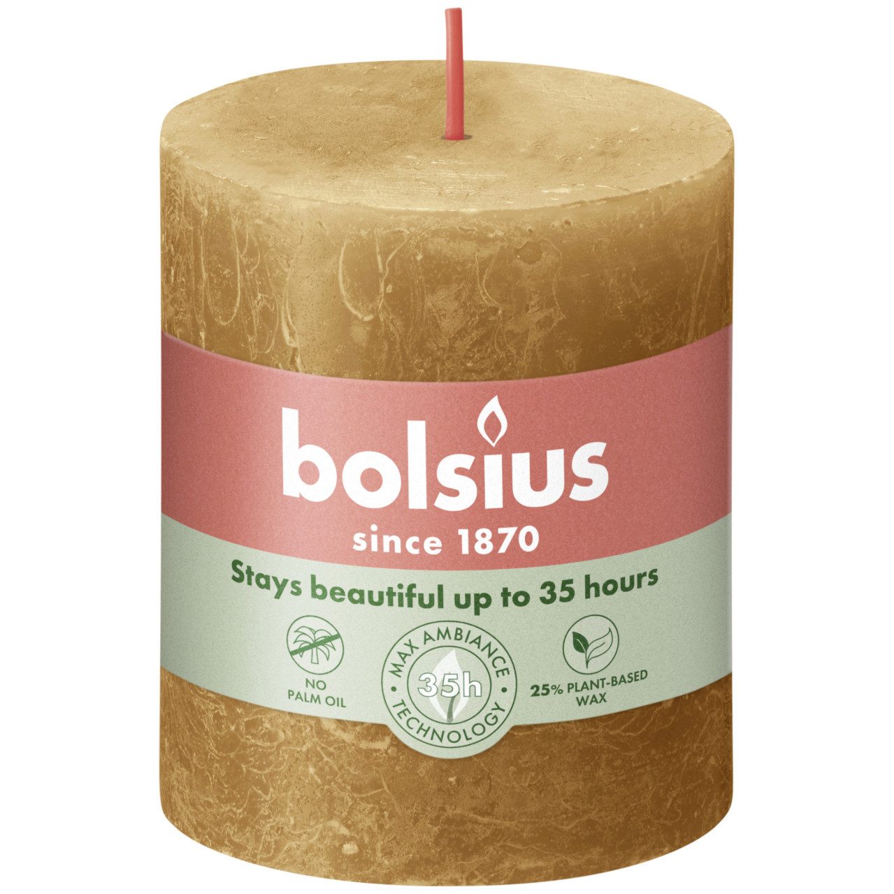 Bolsius Stumpenkerze Bolsius Rustik Stumpenkerze 80/68 mm Gewürzbraun