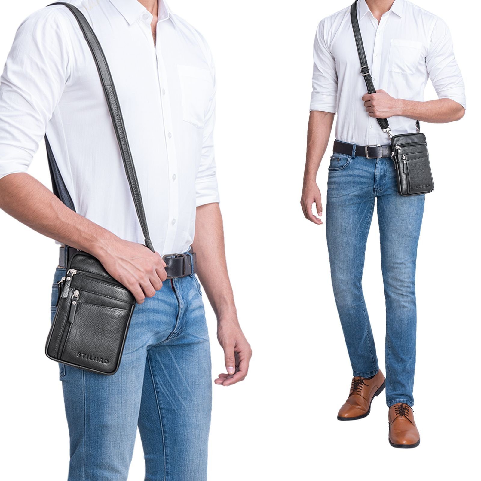 STILORD Handtasche "Brooks" Leder Brustbeutel Gürteltasche günstig online kaufen