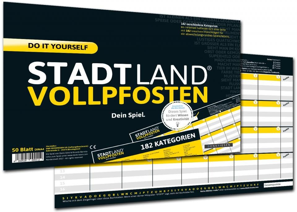 Denkriesen Spiel, Stadt Land Vollpfosten (Do It Yourself-Edition)