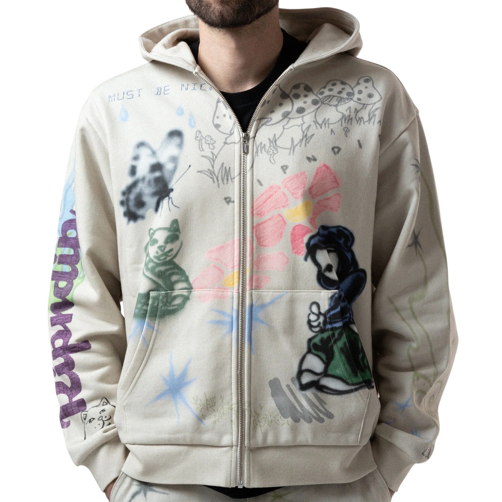 RIPNDIP Kapuzensweatjacke Ziphoodie Ripndip Goosebumps Goosebumps Graphics All Over