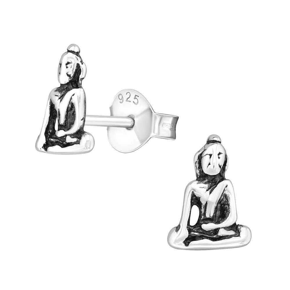 Silber (2 Stück), Buddha Ohrringe Ohrstecker 2-tlg), (1 BUNGSA 925 Ohrstecker-Set aus Damen Ohrschmuck Paar