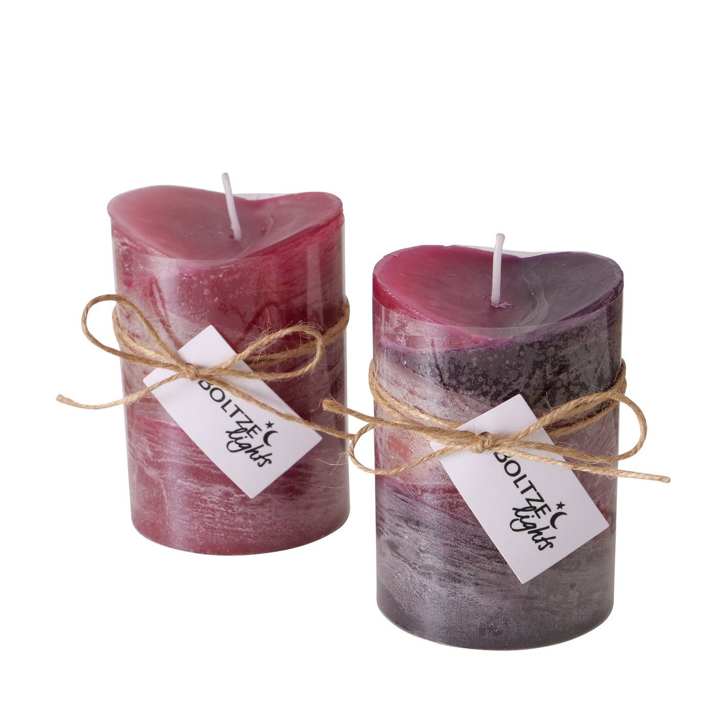BOLTZE Stumpenkerze Stumpenkerze, 1 Stück, Dunkelrot oder Dunkelrot/Schwarz günstig online kaufen
