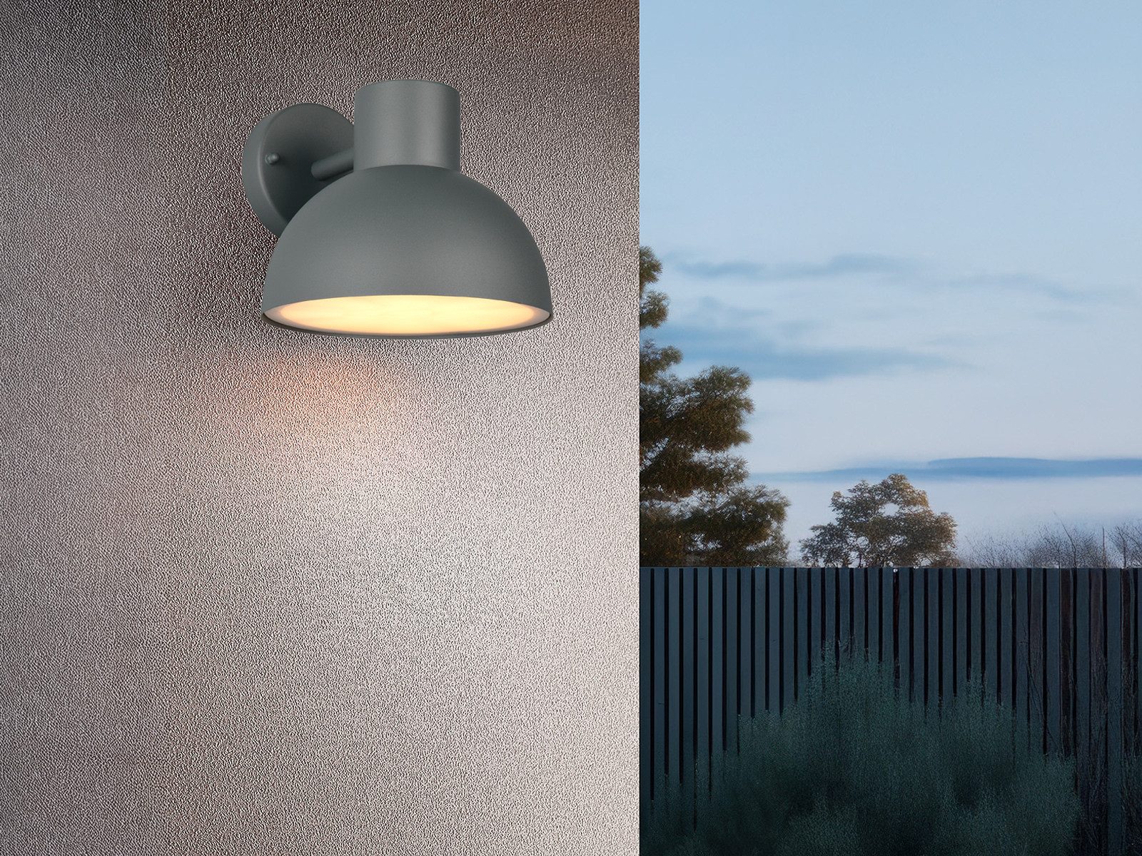 TRIO Leuchten LED Außen-Wandleuchte, LED wechselbar, Warmweiß, IP 44 Außenleuchte Anthrazit für Außen-Beleuchtung Haus-Wand, Ø 20cm