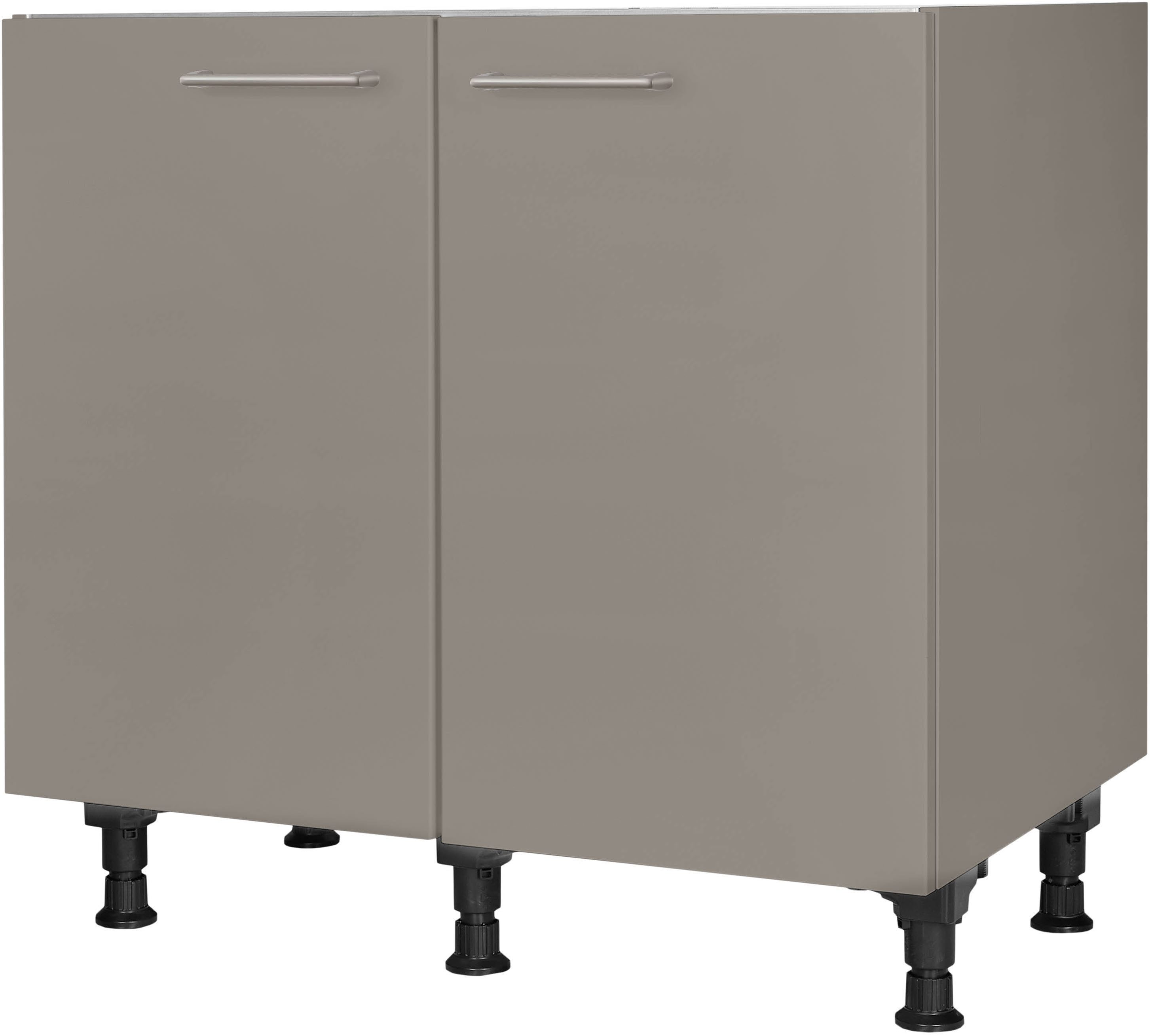 nobilia® Spülenschrank "Laser", vormontiert, mit höhenverstellbaren Sockelfüßen, Breite 90 cm