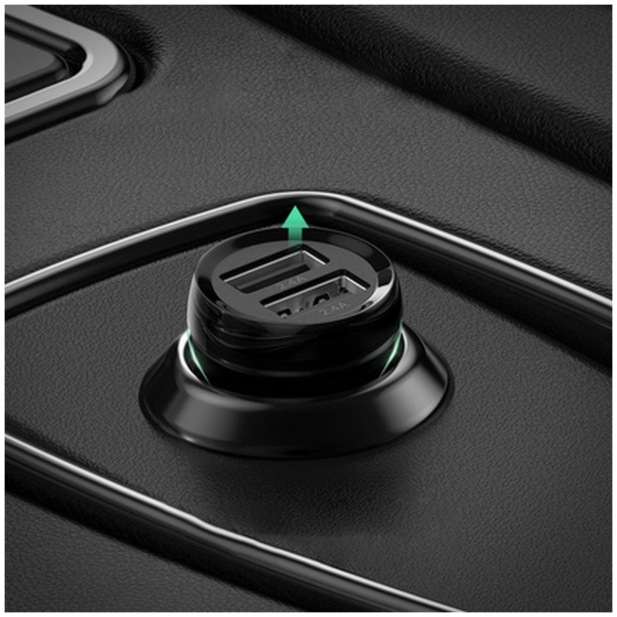 UGREEN Ugreen AutoLadegerät 2x USB 24W 4 8 A 2x 2 4 A schwarz 50875 Smartphone-Ladegerät