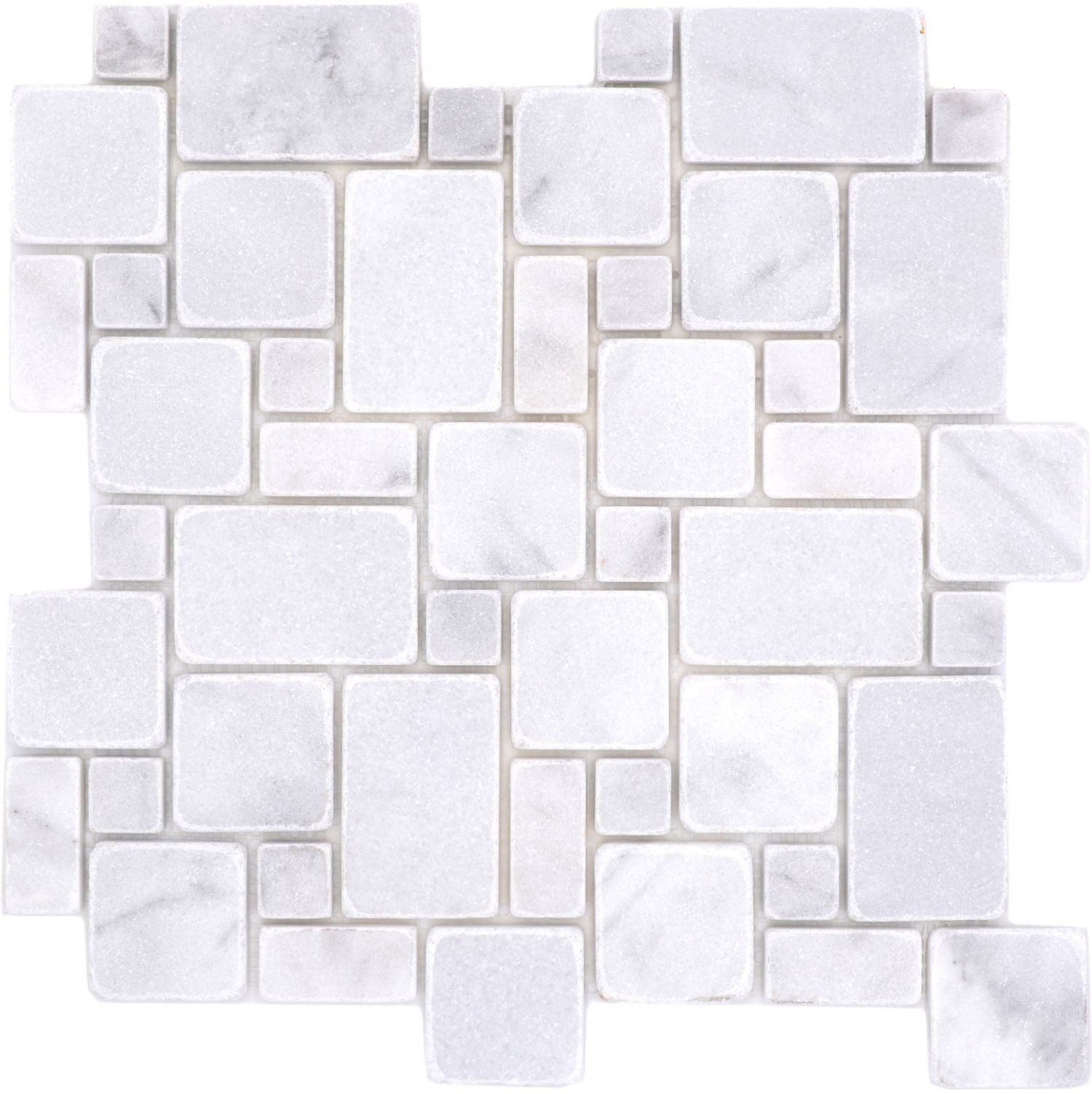 Mosani Bodenfliese Naturstein Mosaikfliesen Marmor weiss matt