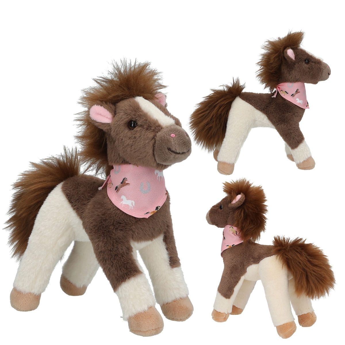Depesche Kuscheltier Miss Melody Plüschpferd - Kuschelweiches Pferdchen in Braun-Weiß (18cm