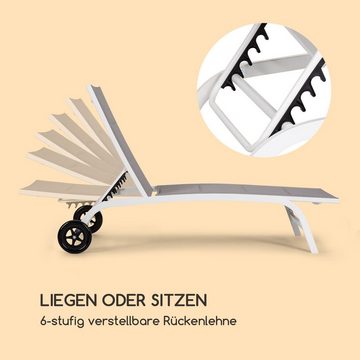 blumfeldt Gartenliege Limala Sonnenliege, Sonnenliegen für den Garten Balkon mit Rollen Outdoor