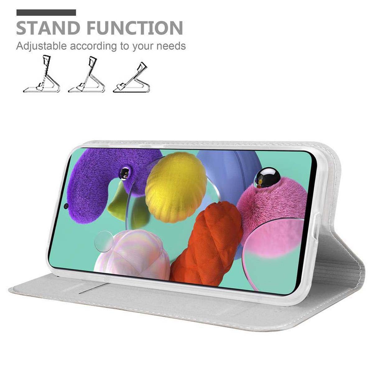 Cadorabo Handyhülle für Samsung Galaxy A51 4G / M40s Hülle Samsung Galaxy A51 4G / M40s, Schutzhülle Hülle mit Standfunktion, Magnetverschluss und Kartenfach