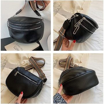 GelldG Umhängetasche Crossbody Bag Damen Breiter Gurt, Kunstleder Umhängetasche Damen