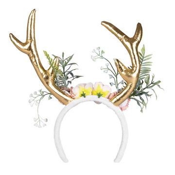 Boland Kostüm Dream Deer Haarspange, Traumhaftes Fantasy-Geweih mit Kunstblumen