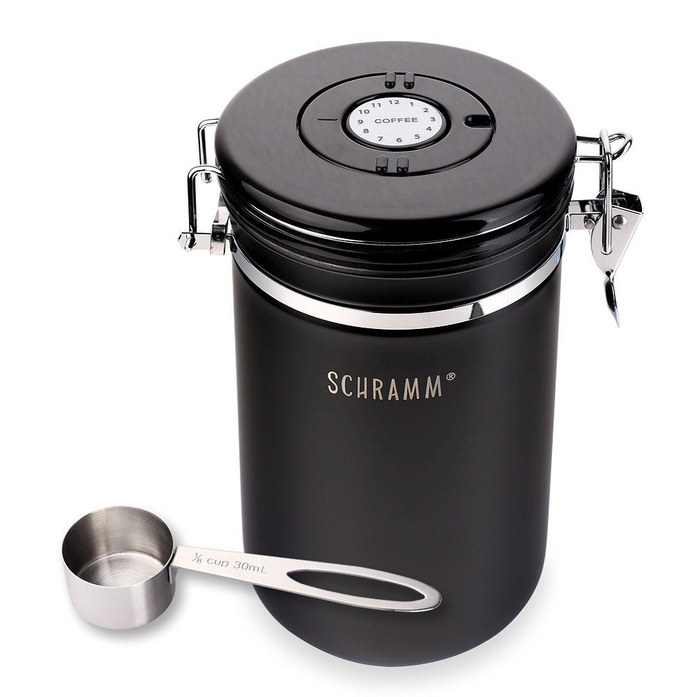 Kaffeedose Schramm® Kaffeedose 1800 ml in 10 Farben mit Dosierlöffel Höhe: 19cm Kaffeedosen Kaffeebehälter aus Edelstahl