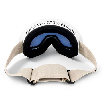 YEAZ Skibrille BLACK RUN ski- und snowboard-brille hellblau/matt, Premium-Ski- und Snowboardbrille für Erwachsene und Jugendliche