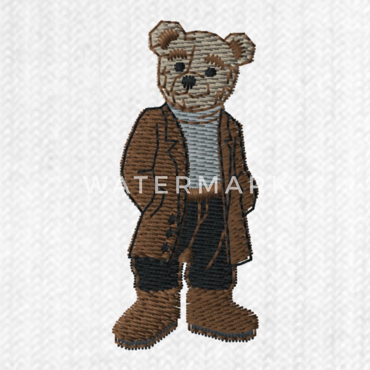 Spreadshirt Socken Gestickter Teddy Mit Mantel Und Rollkragen Tennissocken (1-Paar)