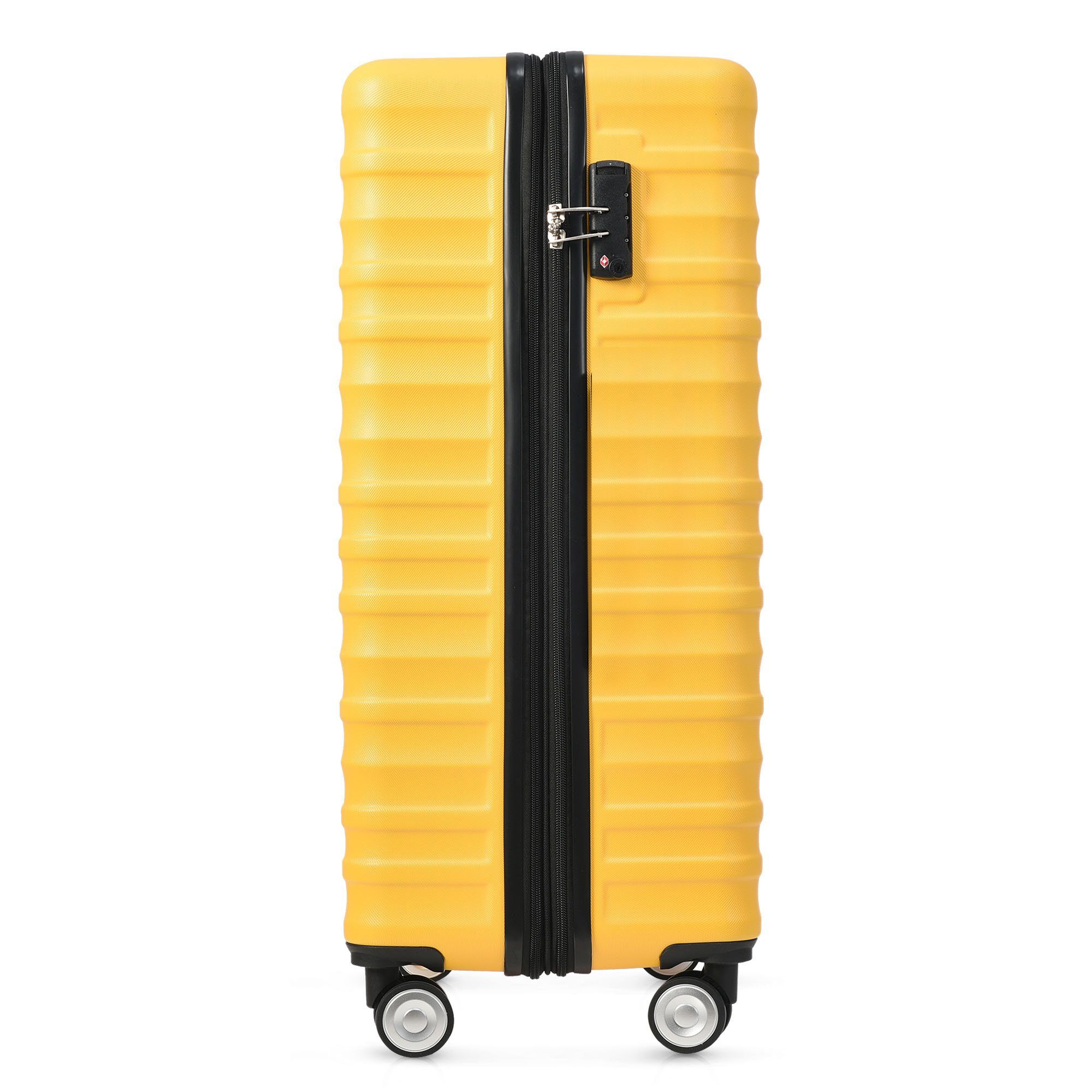 Räder, Handgepäckkoffer OKWISH ABS-Gepäck, TSA-Schloss, Kapazität, 4 Gelb 4 Hochwertiges Rollen erweiterbare