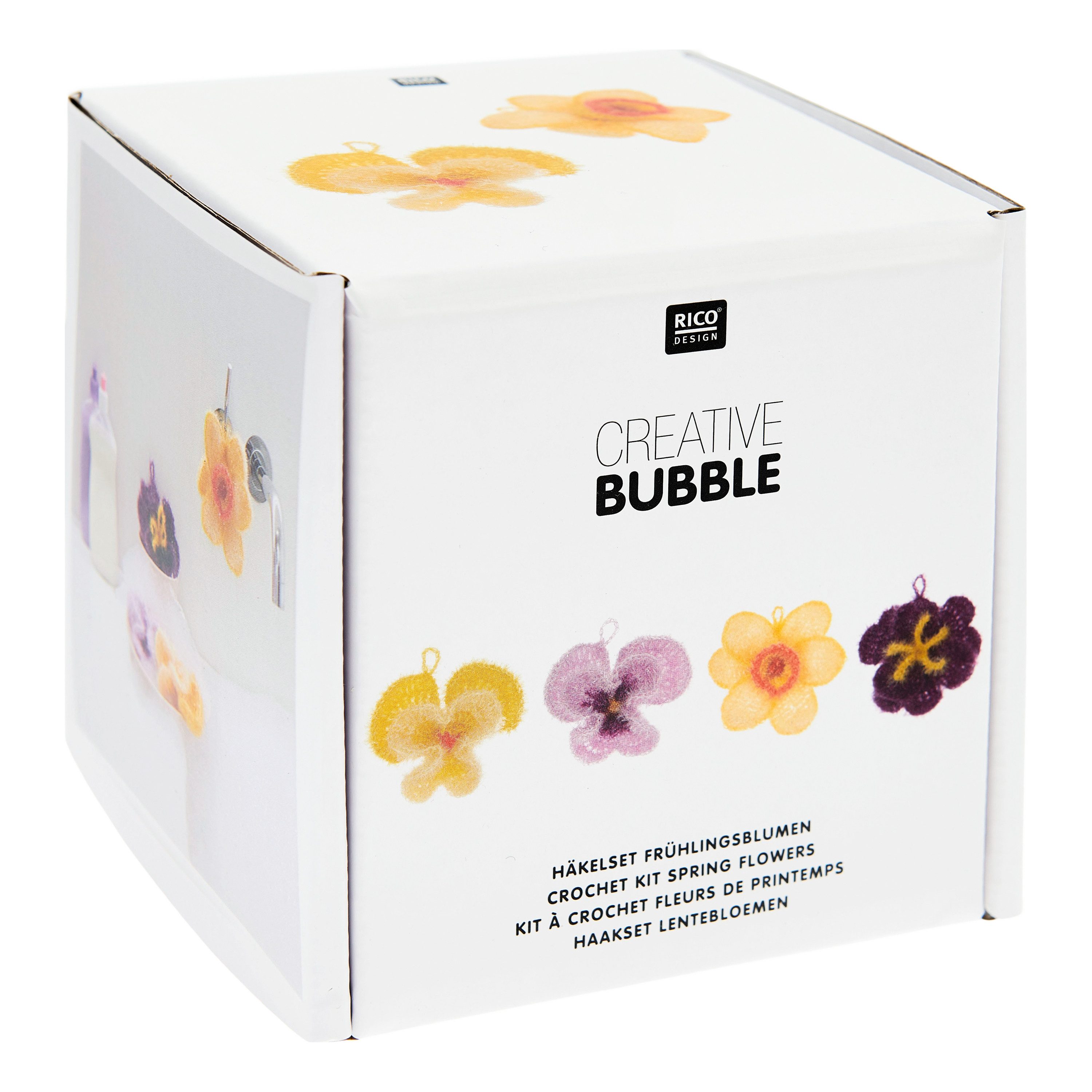 Rico Design Kreativset Creative Bubble Häkelset Frühlingsblumen, (7-tlg), 7 Teile