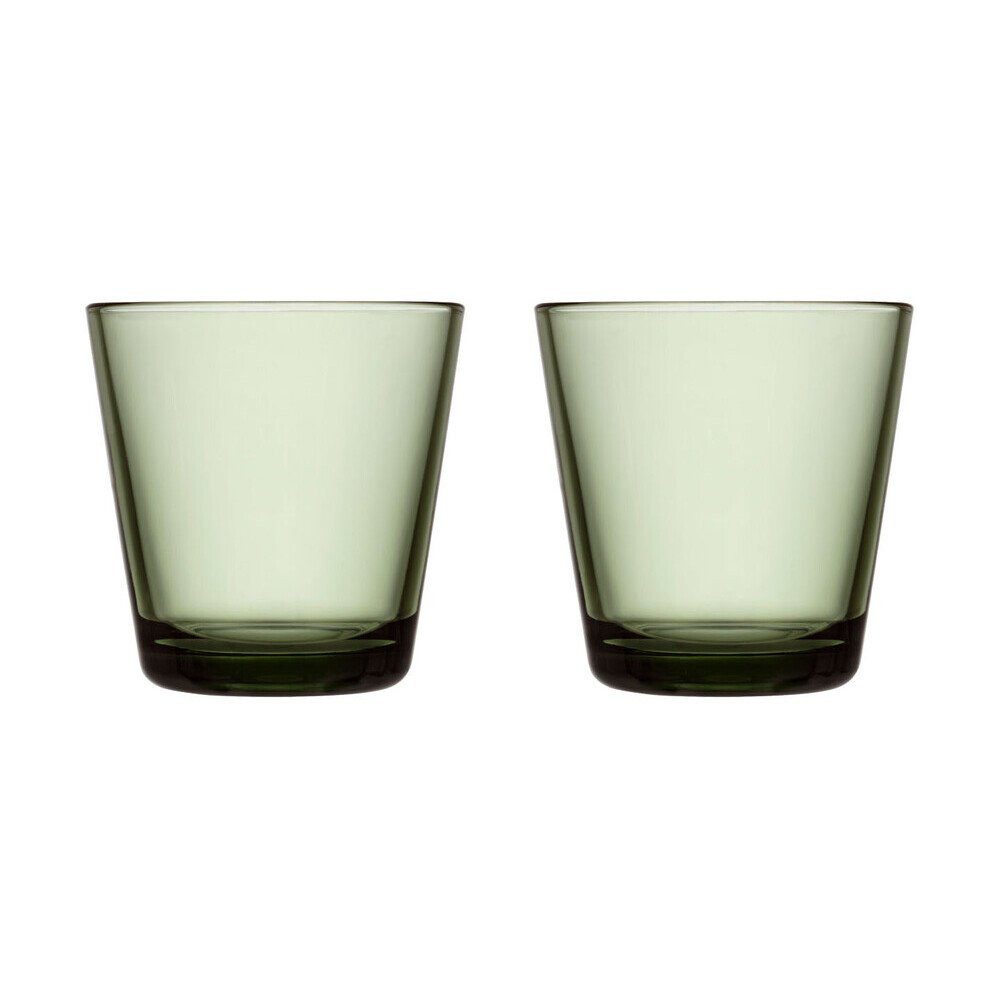 IITTALA Gläser-Set Trinkglas 2er-Set 0,21 l Kartio Tannengrün, 2-tlg., Glas, Trinkglas, 2-tlg., Ø8cm, Glas, grün
