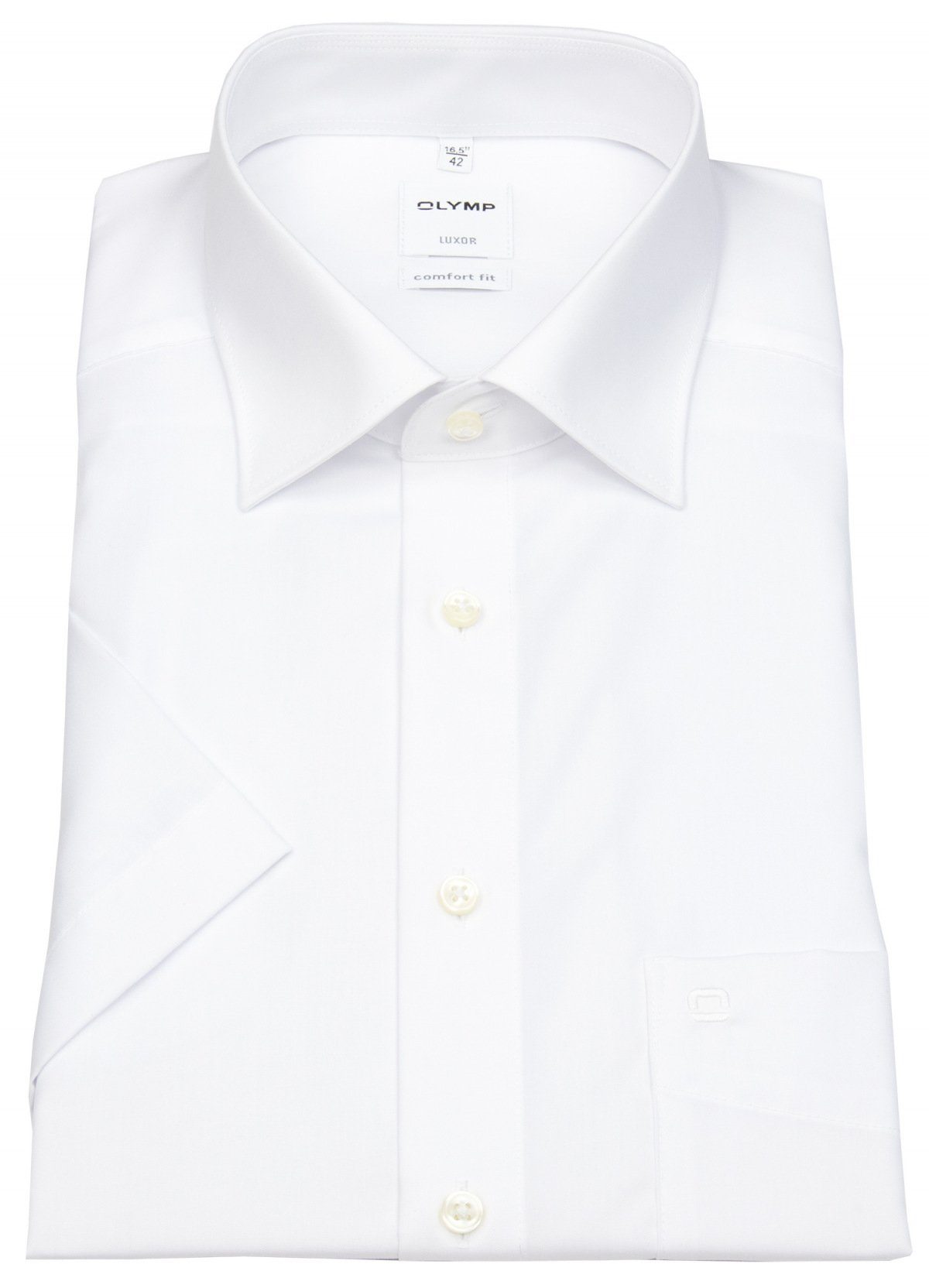 OLYMP Luxor Hemd Comfort Fit Weiß Kurzarm - Größe 45 günstig online kaufen