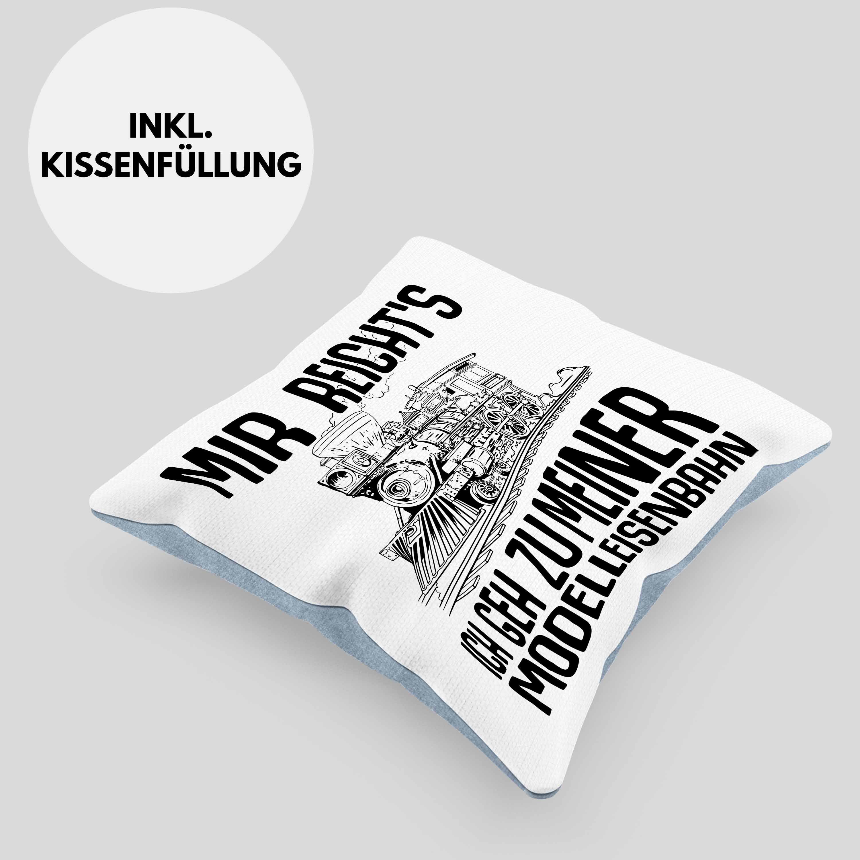 Kissen - Meiner mit Geschenkidee Mir Lokomotive Reichts Geh Trendation Geschenk Spruch Dekokissen 40x40 Zu Trendation Ich Füllung Blau Modelleisenbahn Eisenbahn Dekokissen Eisenbahner Lokführer