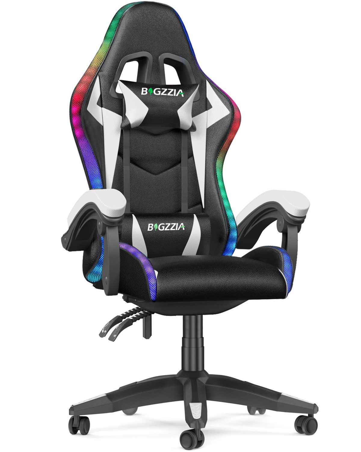 Gywowken Gaming-Stuhl mit LED - Gaming Chair Ergonomisch - 90-155° Rückenlehne