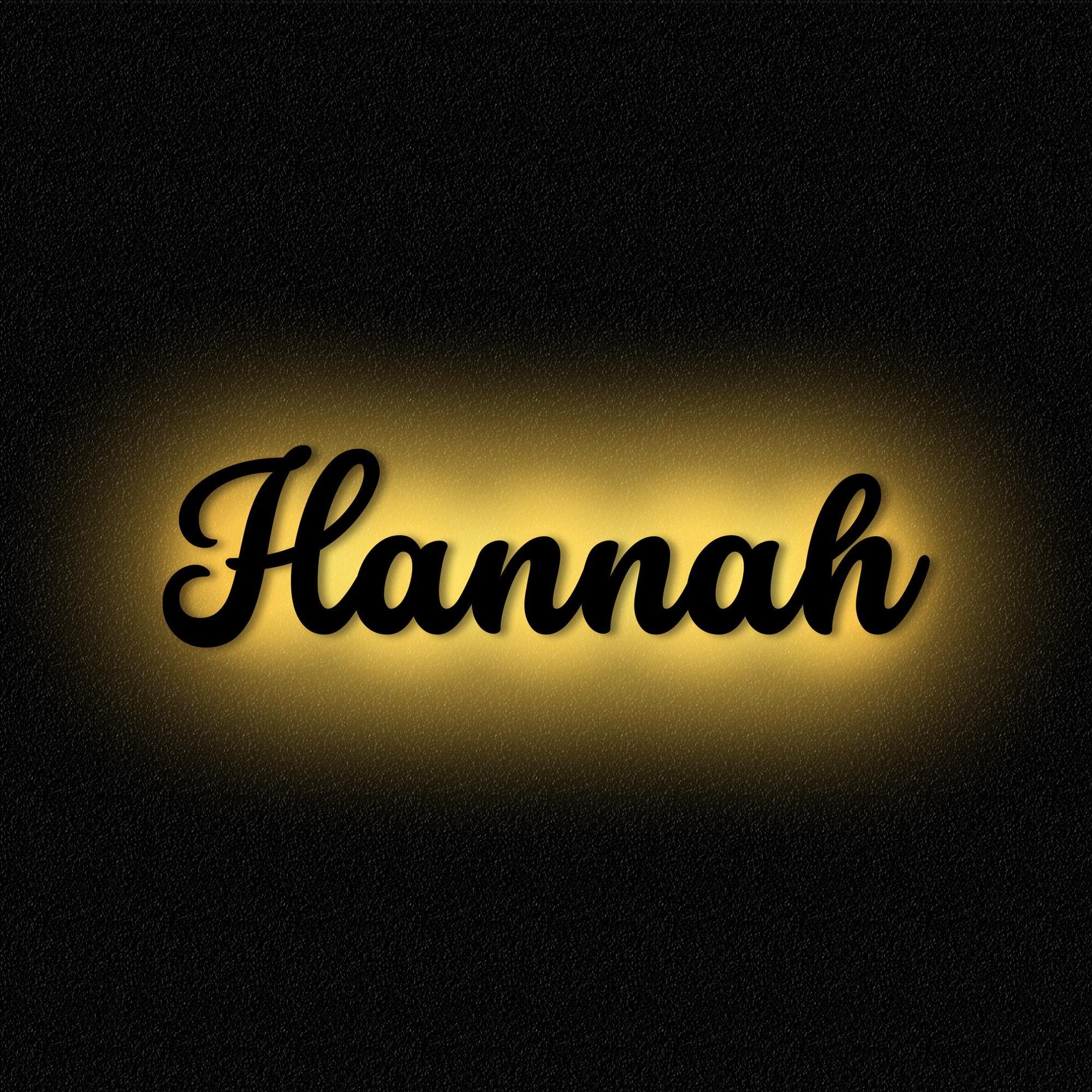 Namofactur LED Dekolicht integriert, Kinder Name MDF LED Hannah I & Licht Wandlampe Deko Warmweiß Erwachsene fest Holz