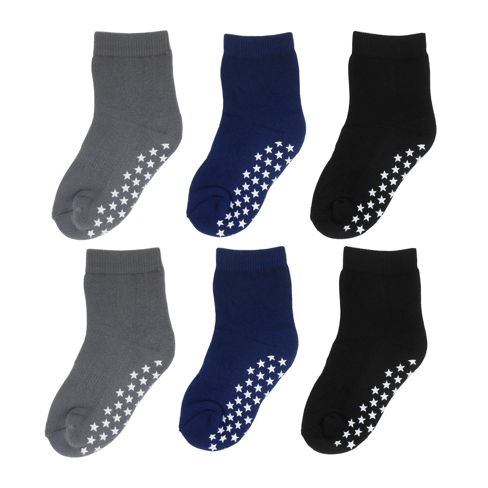 Yalion Langsocken Weiche Kinder Baumwoll Socken Babysocken (6-Paar) mit Halbplüsch Rutschfest und warm, Natur hautfreundlich