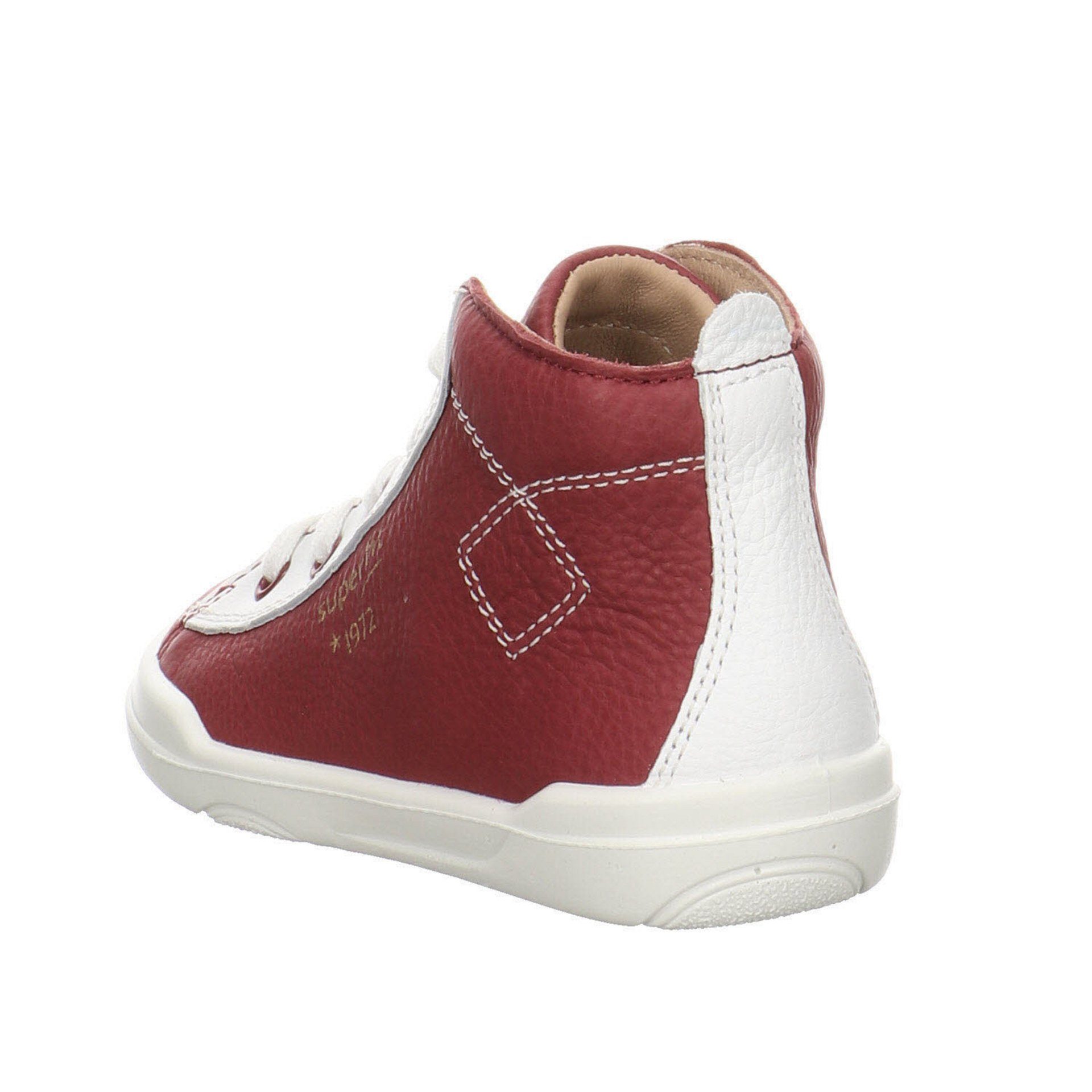 ROT/WEISS Glattleder Krabbelschuhe Baby Lauflernschuhe Schnürschuh Superfit