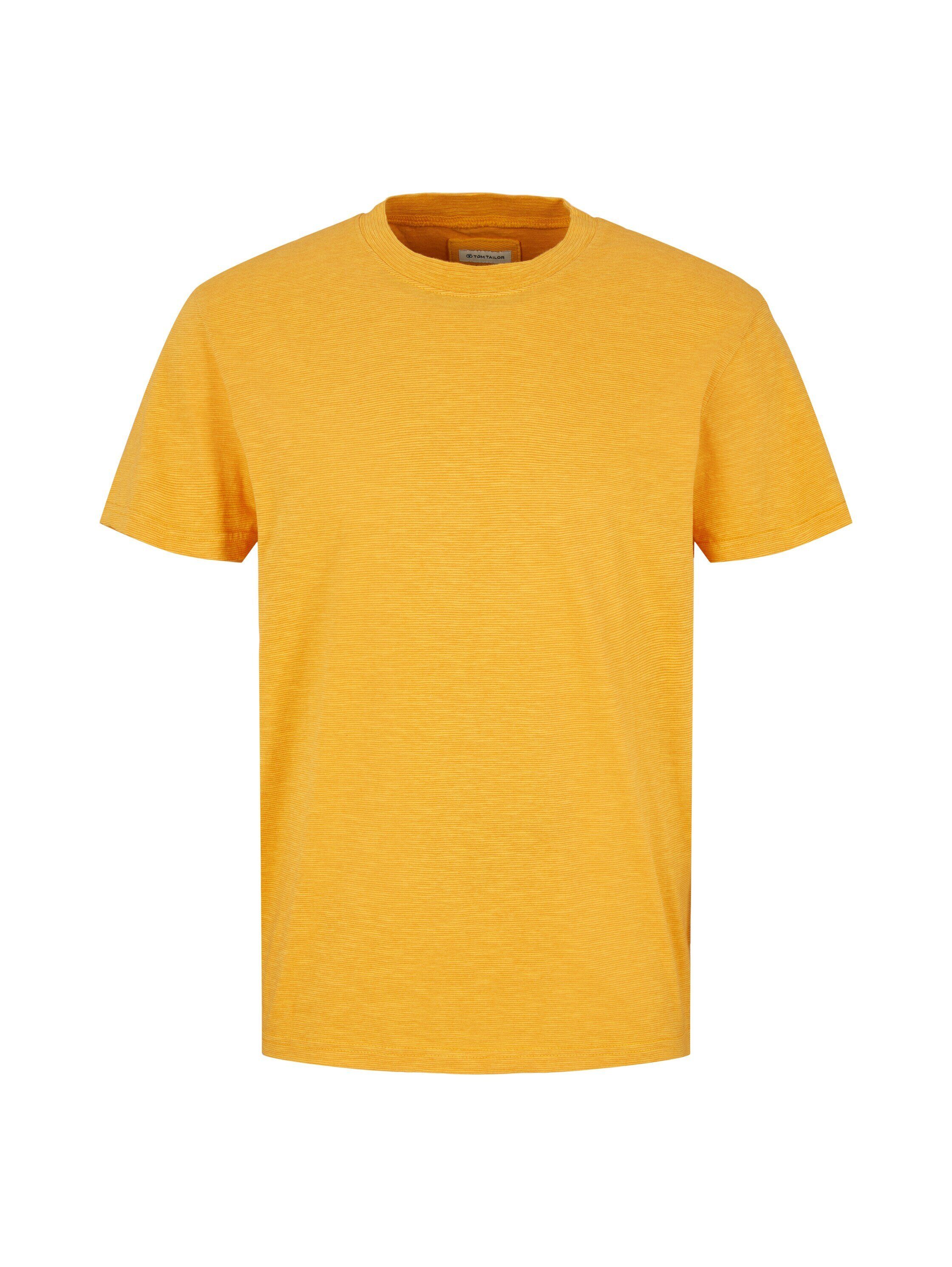 TOM TAILOR T-Shirt T-Shirt Washed Stripe Kurzarmshirt Gelb