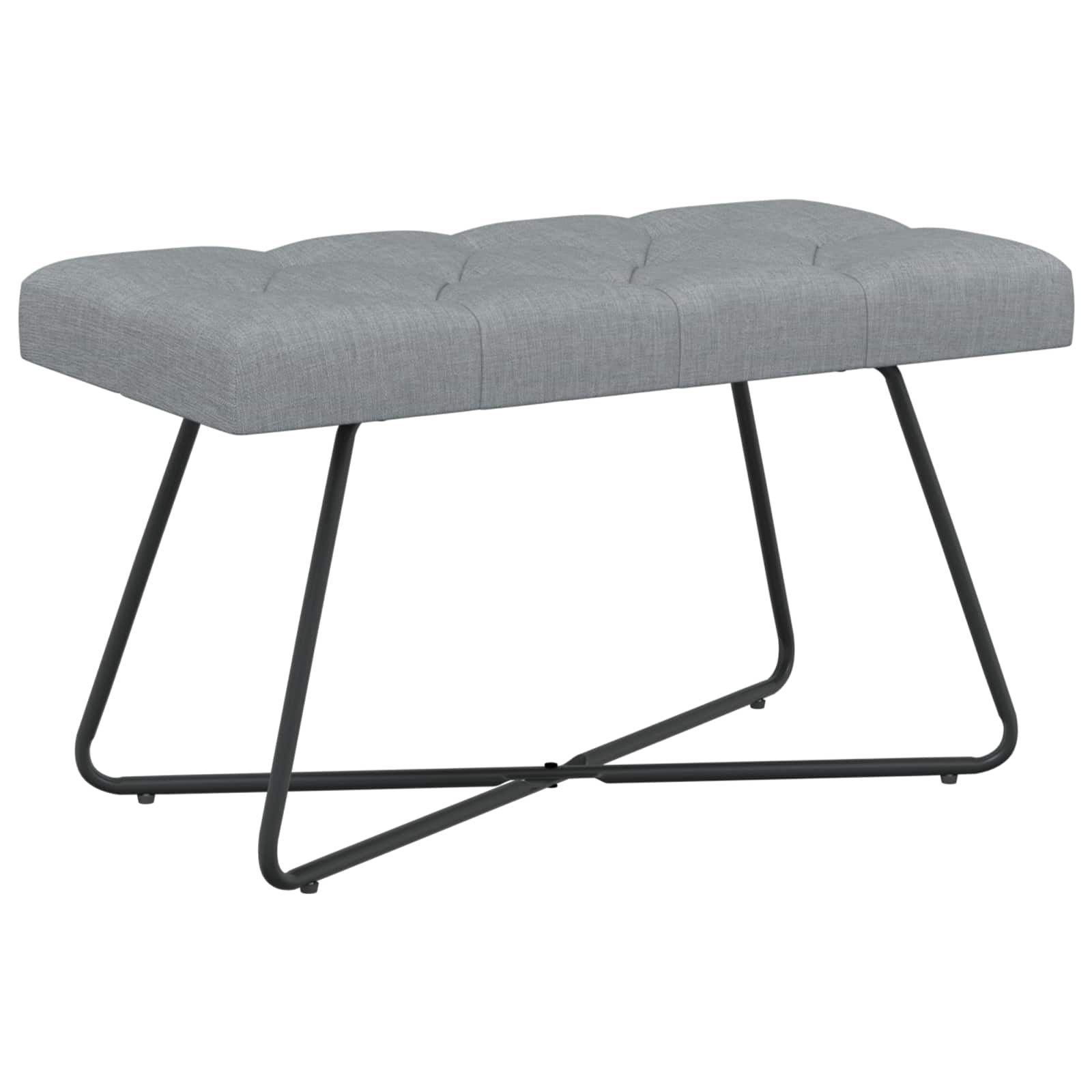 vidaXL Sitzbank Bank mit Knopfheftung Hellgrau 80 x 40 x 46 cm Stoff (1-St)