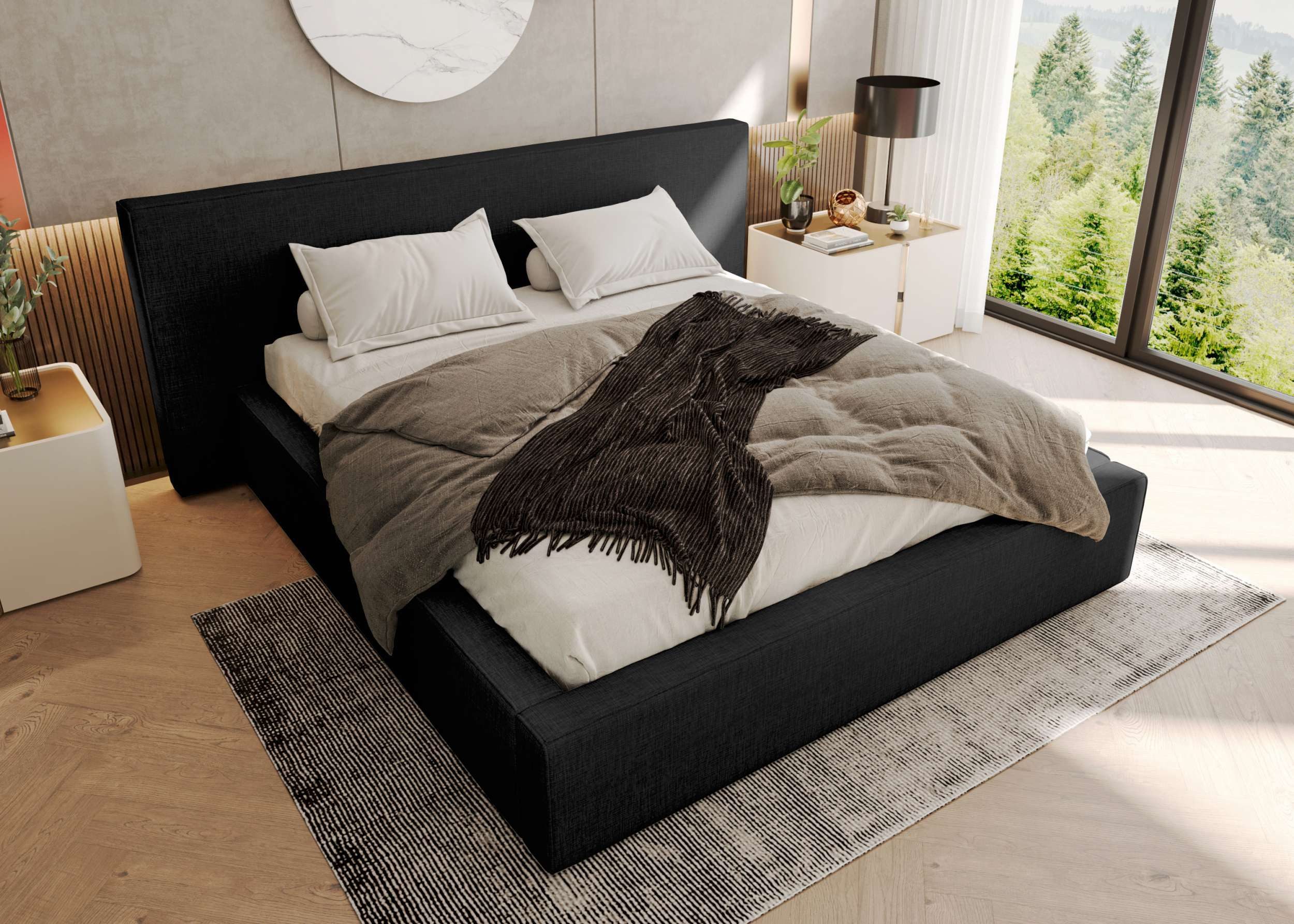 99rooms Polsterbett Tivio (Schlafzimmerbett, Polsterbett), 140–200x200 cm, Velours VOSS, mit Lattenrost & Bettkasten