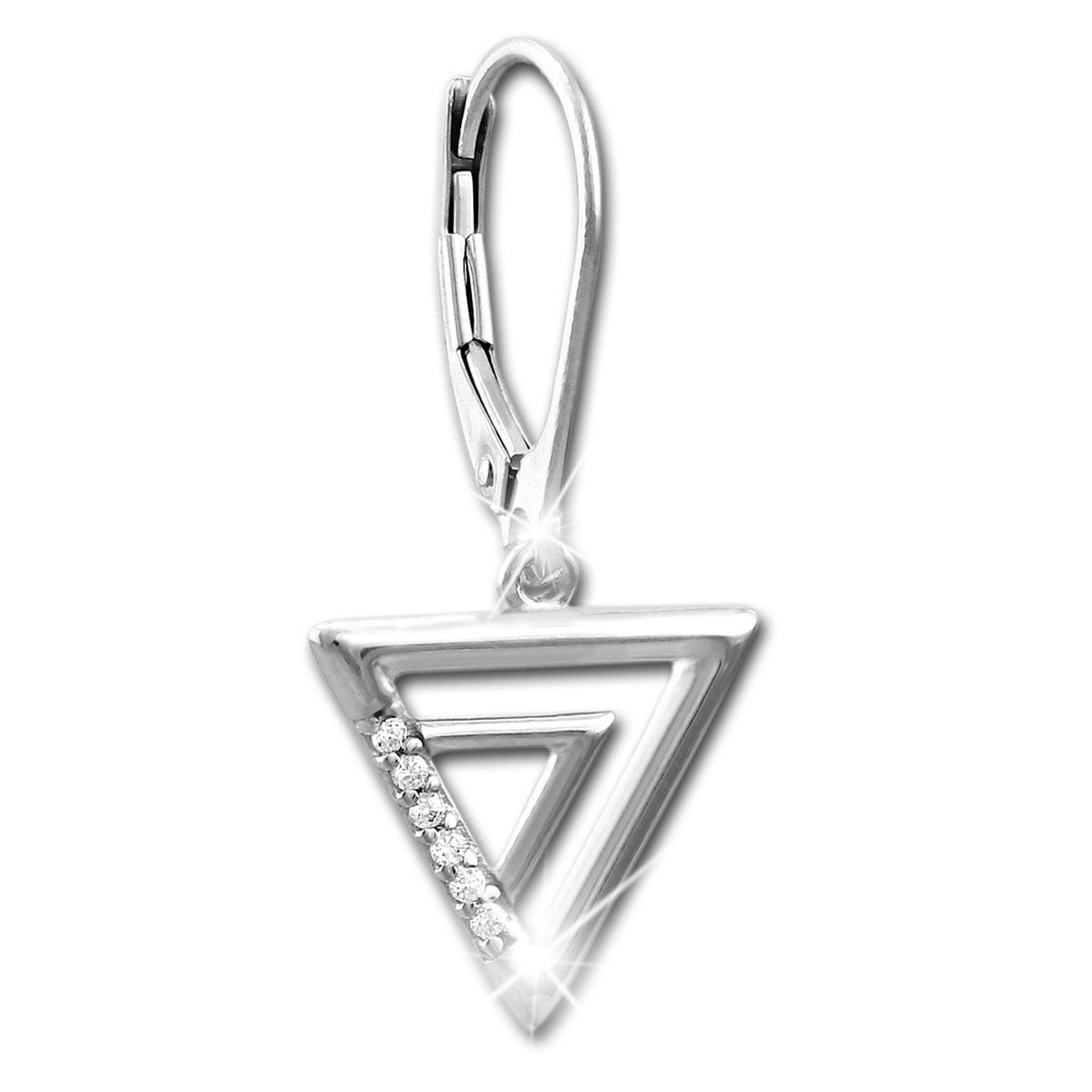 SilberDream Paar Ohrhänger SilberDream weiß Dreiecke Ohrringe (Ohrhänger), günstig online kaufen