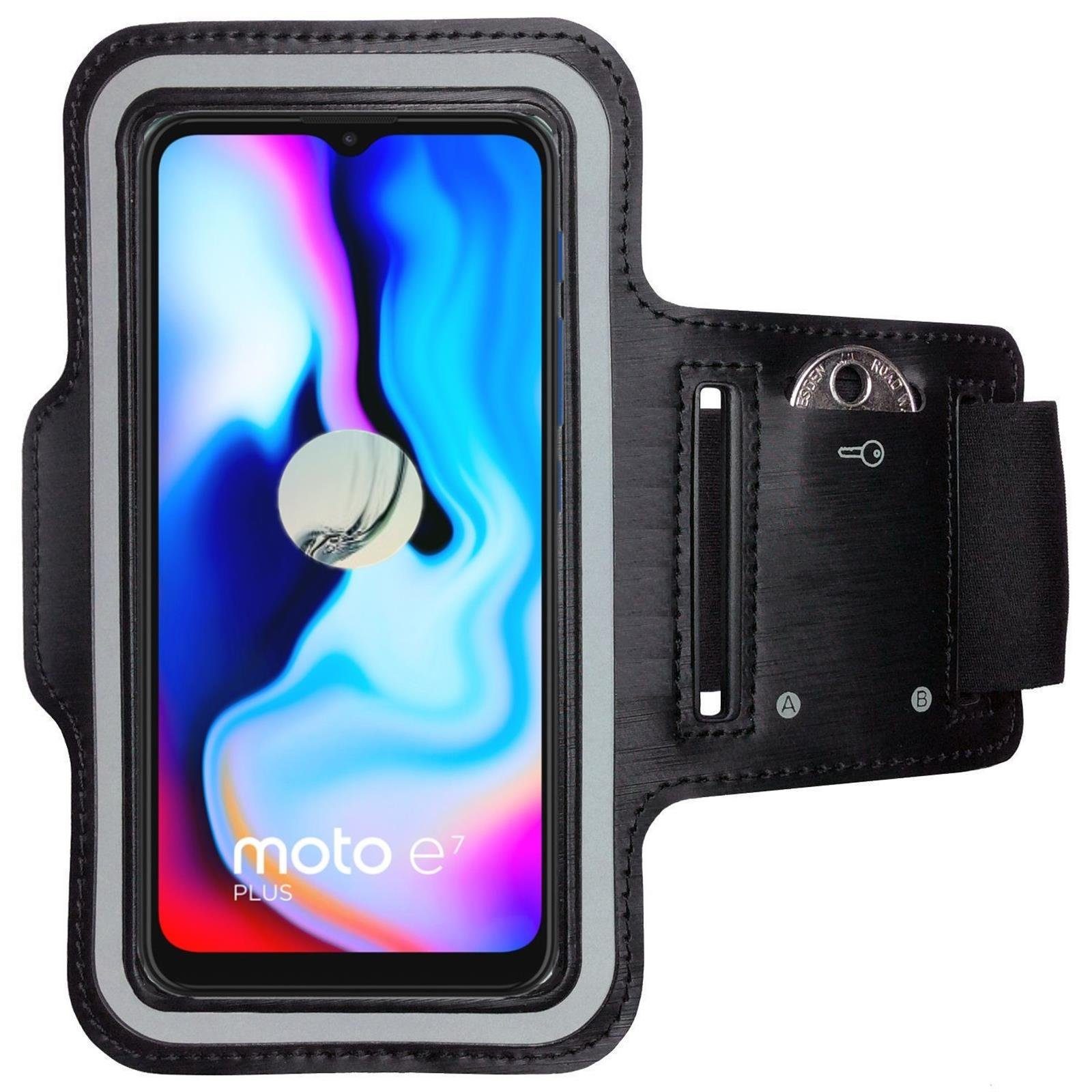 Moto Schutzhülle Handy Etui Schlüsselfach Sport Sportarmband Fitness, Schutztasche Handyhülle CoverKingz Armband Handyhülle Plus Tasche Jogging Motorola E7 für