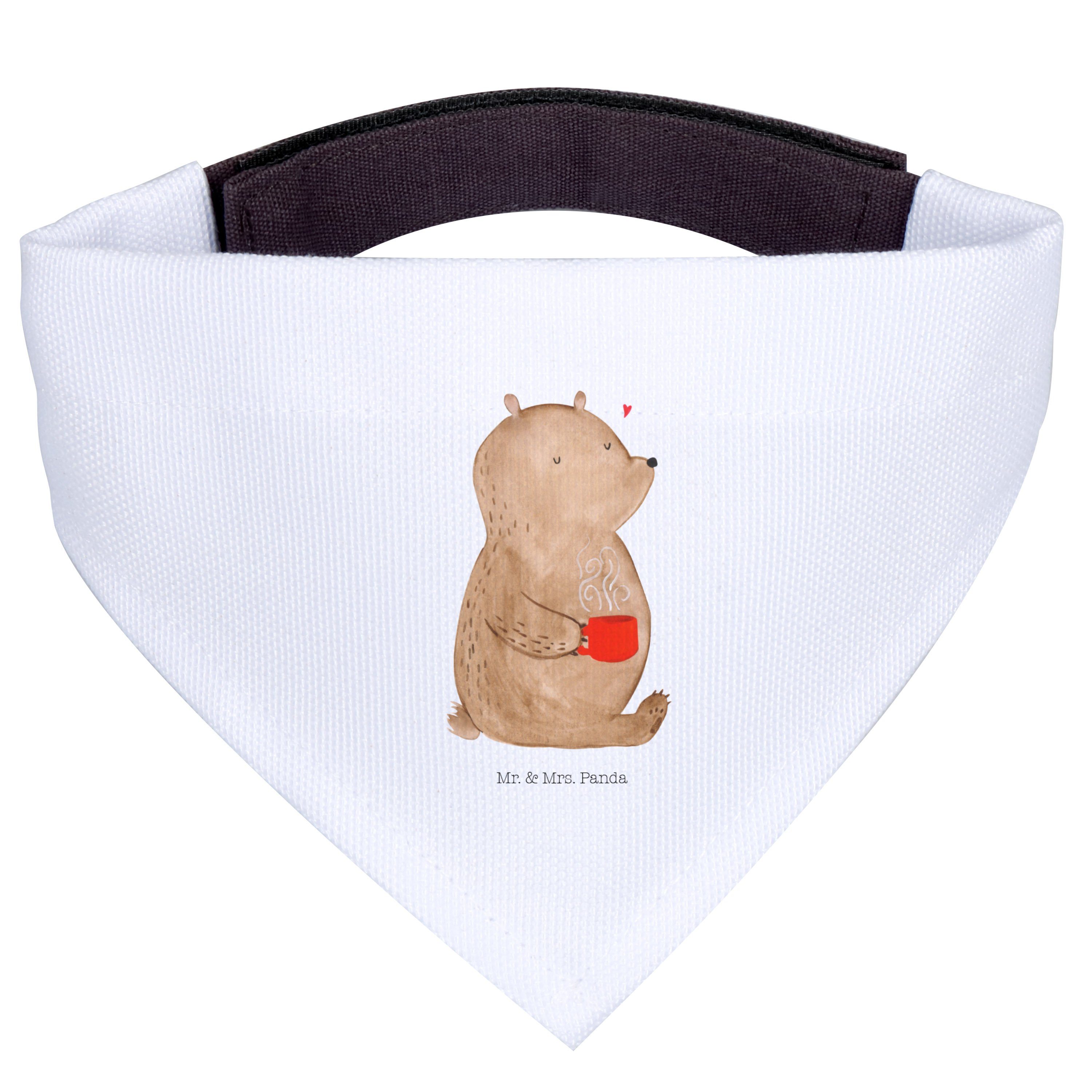 Mr. & Mrs. Panda Hundefliege Bär Kaffee, Halstuch, Weiß, Teddy, Guten Morgen, Hunde Halstuch, Hund, Polyester, Bandana für Hunde Hunde Halstuch Motivation