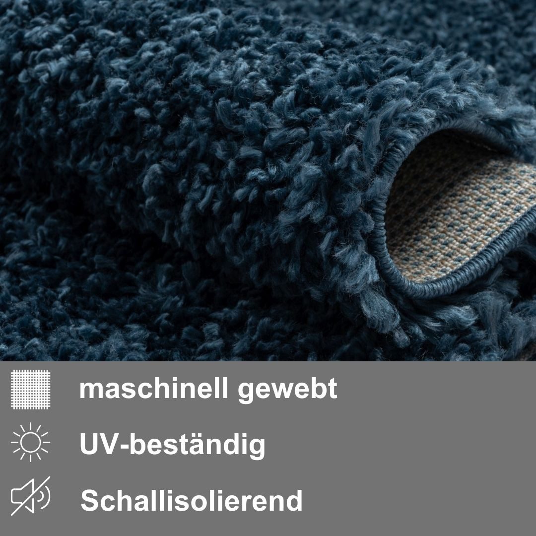 Myflair Möbel & Accessoires Hochflor-Teppich My Shaggy, rund, Höhe: 37 mm, Shaggy, Uni Farben, leicht glänzend, Microfaser, extra flauschig
