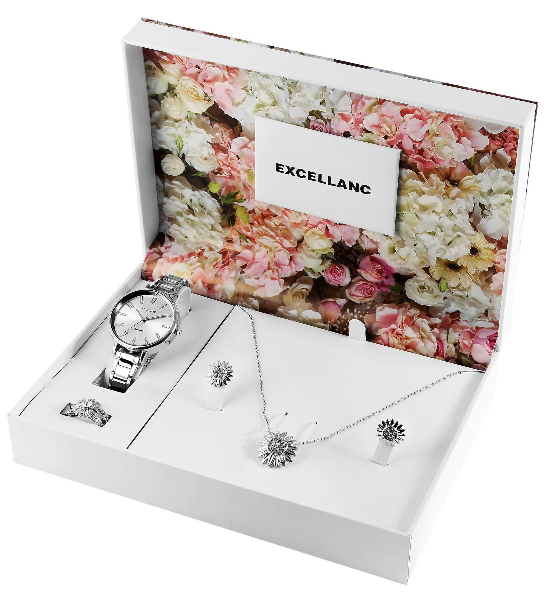 Schmuckset 1800219 Excellanc Damen Geschenkset mit Uhr, Halskette