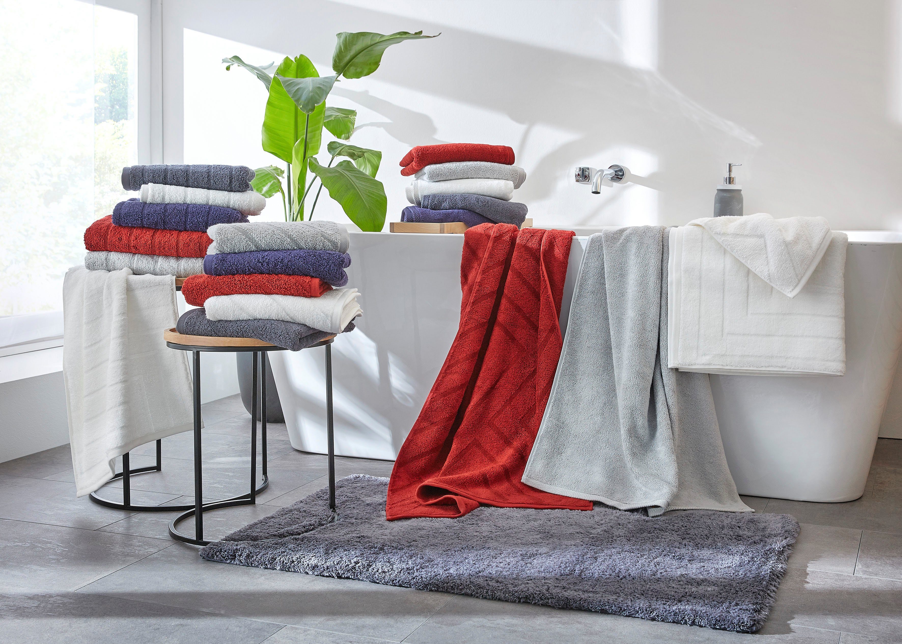Dyckhoff Handtuch Set City Lights, Walkfrottier (Set, 6-St), 4 Handtücher (50x100cm), 2 Duschtücher (70x140cm)