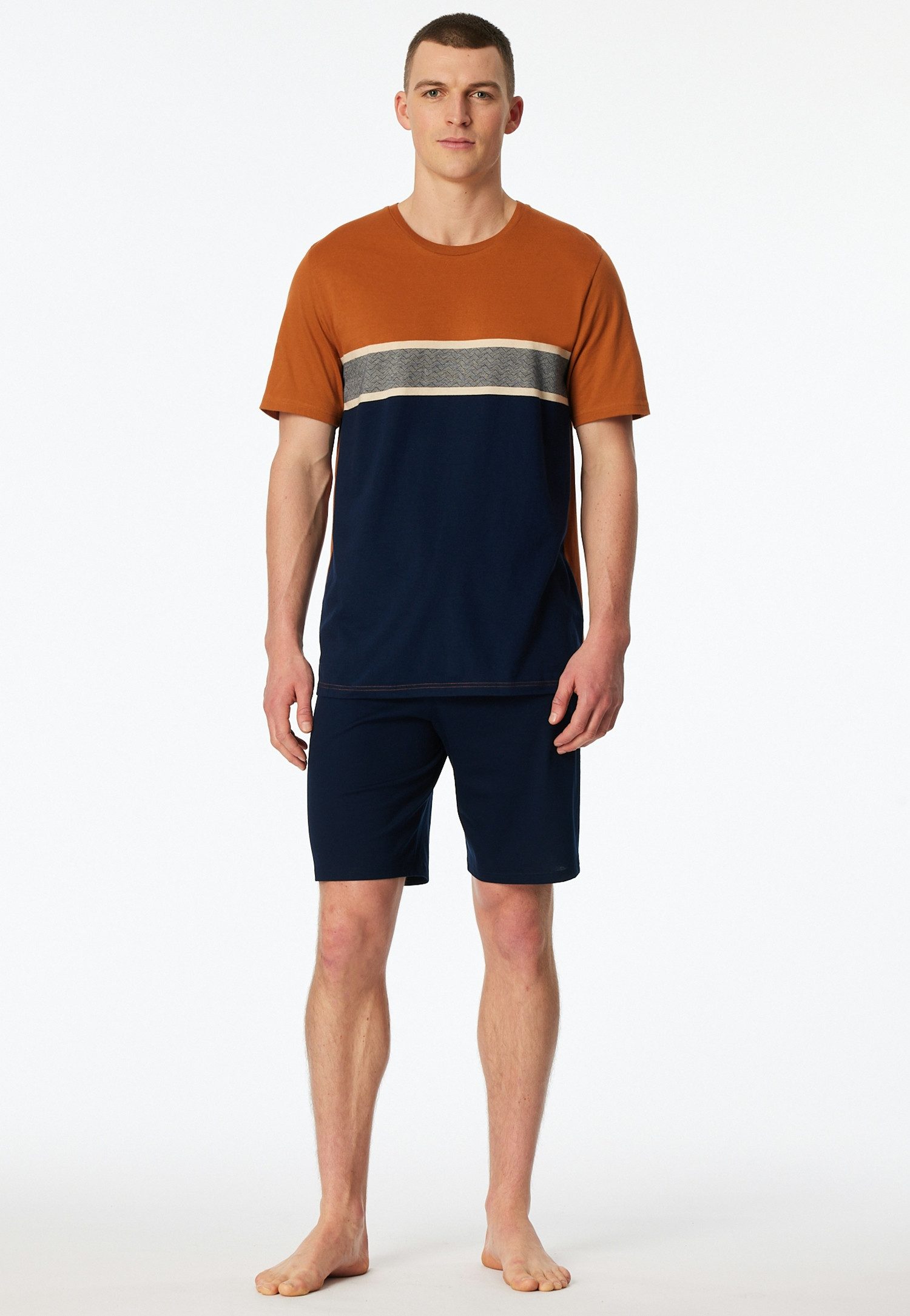 Schiesser Shorty Casual Essentials (2 tlg) mit Rundhalsausschnitt und kurzen Ärmeln