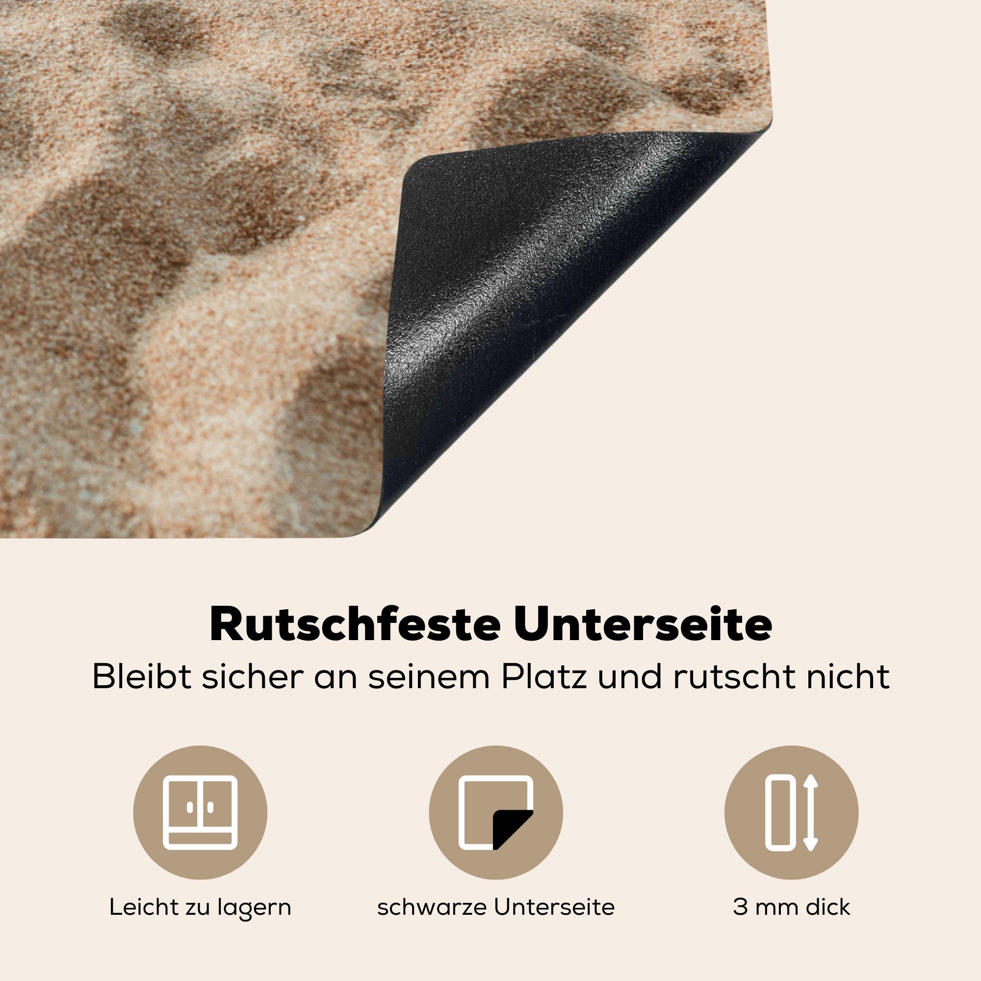 MuchoWow Herdblende-/Abdeckplatte Sommer - Sand cm, küche, Strand, die Schutz Ceranfeldabdeckung tlg), Induktionskochfeld Vinyl, 81x52 (1 für 