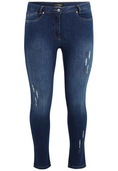 Doris Streich Skinny-fit-Jeans »mit Nieten« mit glänzenden Details