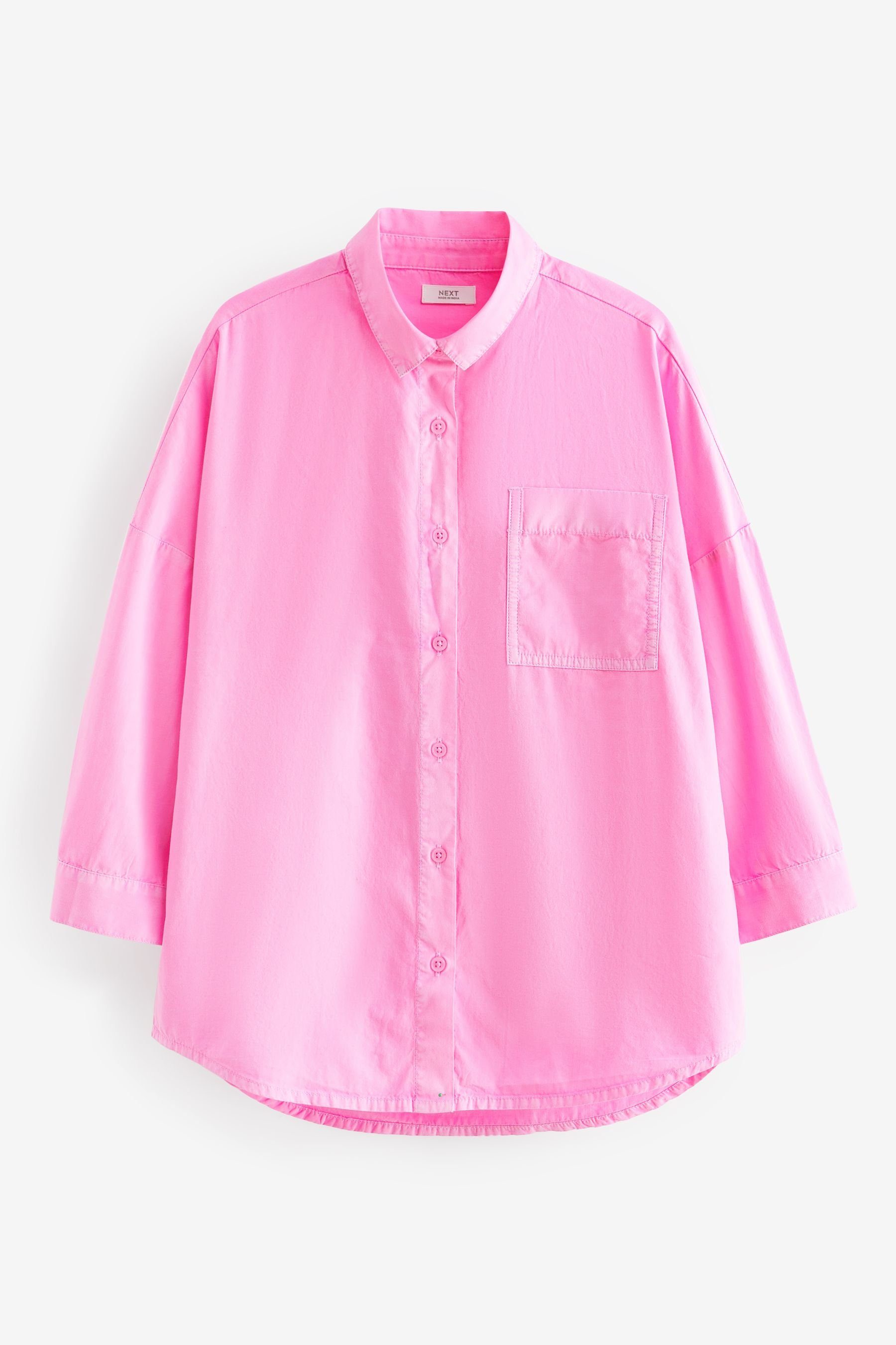 Next Oversize-Shirt Hemd in Oversize (1-tlg) Hot Pink