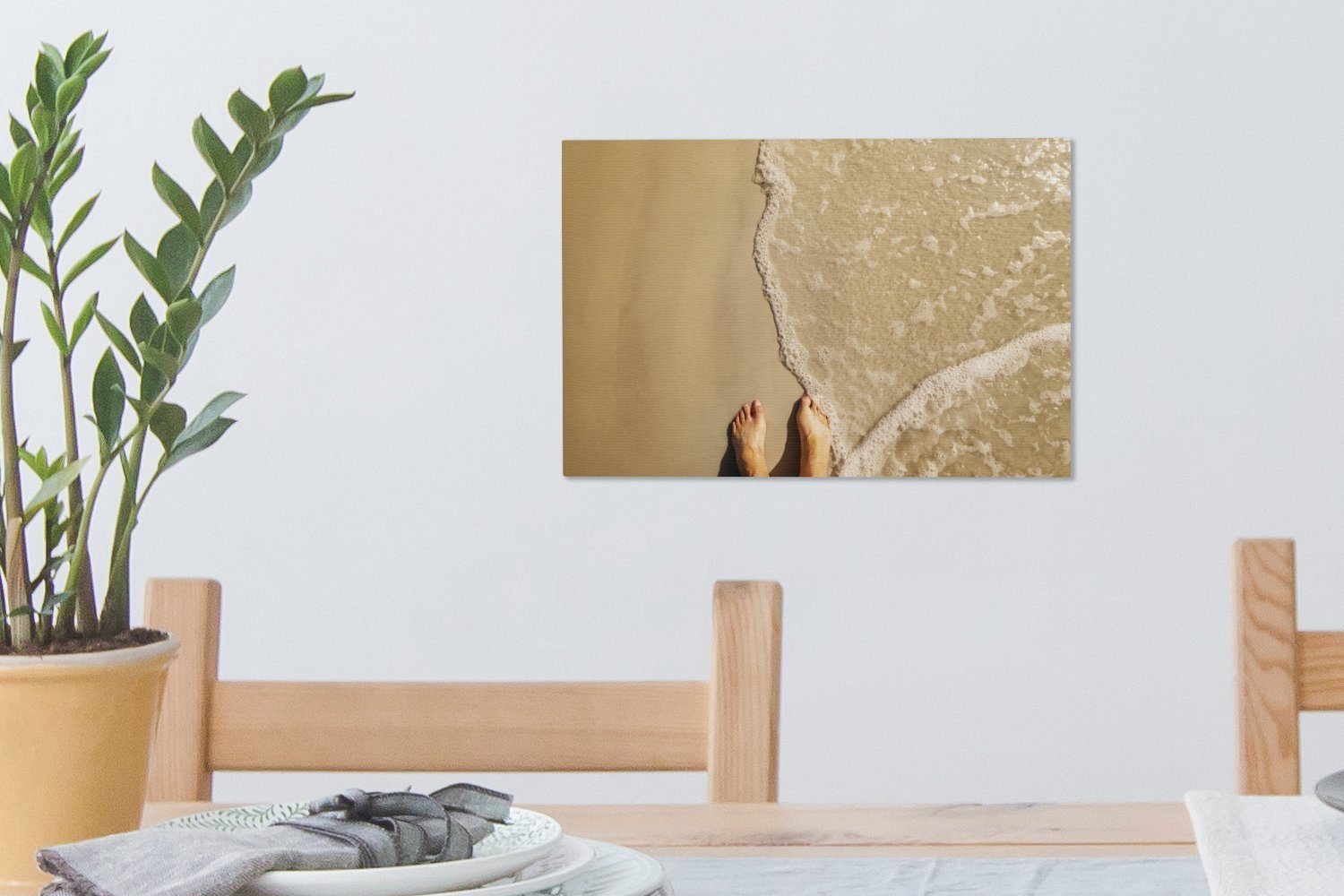 Leinwandbilder, im Aufhängefertig, von Myers, (1 Wandbild cm Leinwandbild Sand St), OneMillionCanvasses® Füße Wanddeko, Fort Nackte Florida, 30x20 am Strand