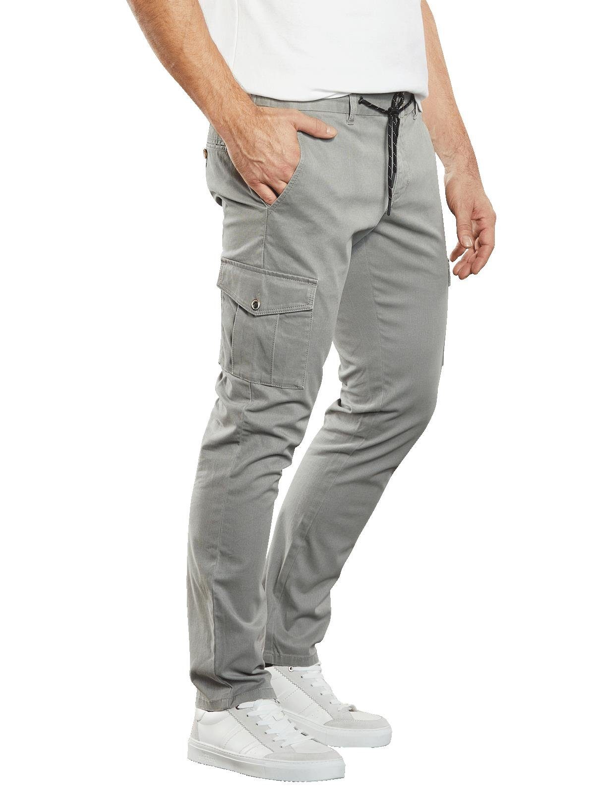 Cargohose Herren Cargo-Hose mit Tunnelzug, Grau